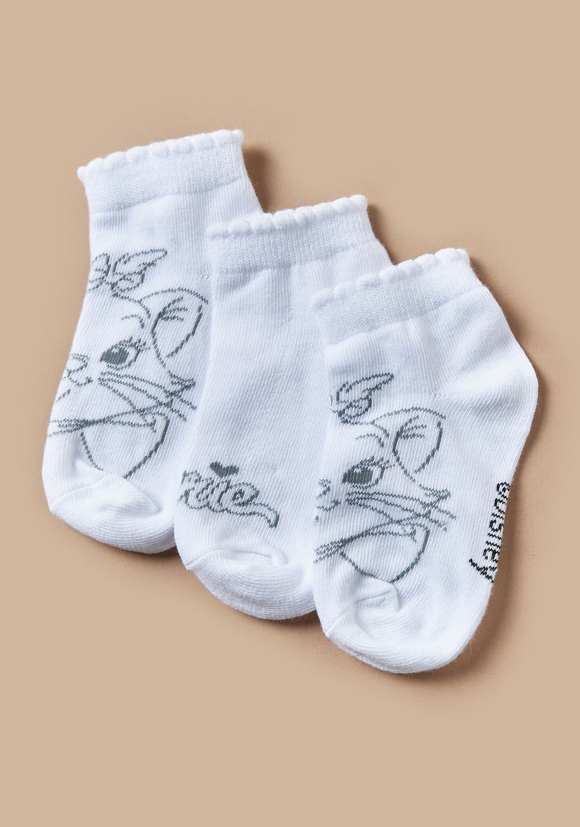 Disney Marie Detail Ankle Length Socks - Set of 3-Underwear and Socks-image-1