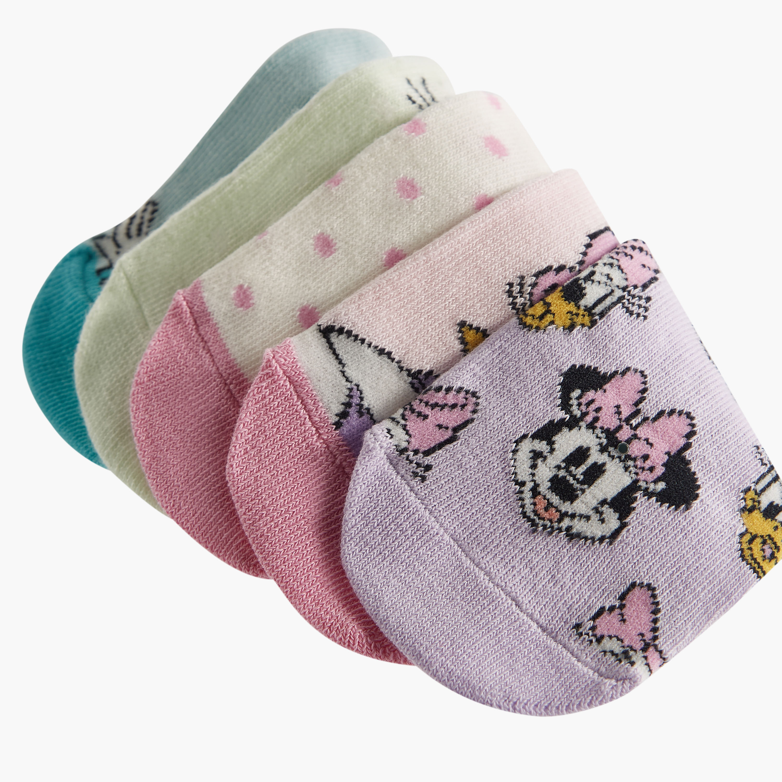 Disney Minnie Mouse and Daisy Duck Print Socks - Set of 6-girls-accessories-socks-image-3