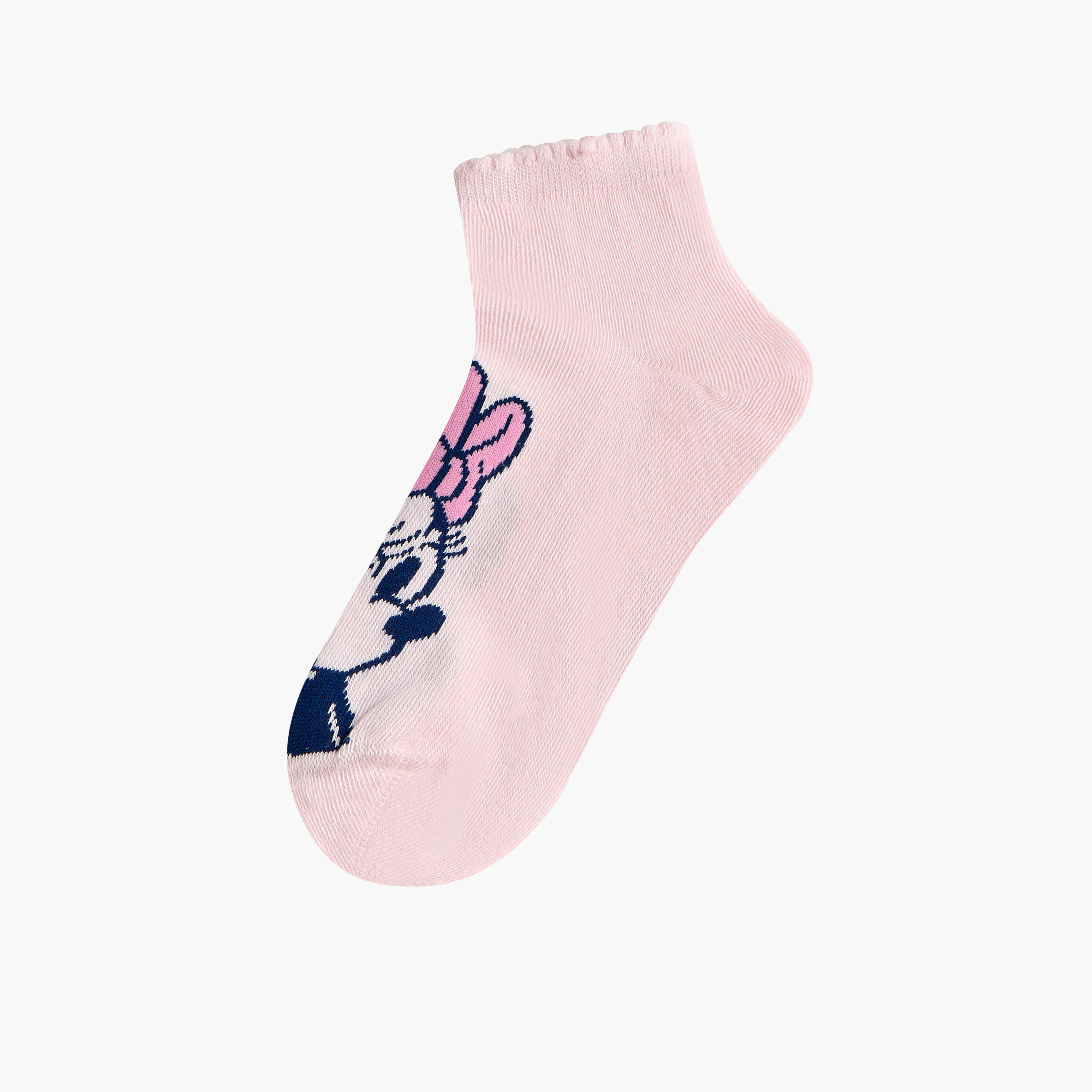 Disney Minnie Mouse and Daisy Duck Print Ankle Length Socks - Set of 6-girls-accessories-socks-image-2