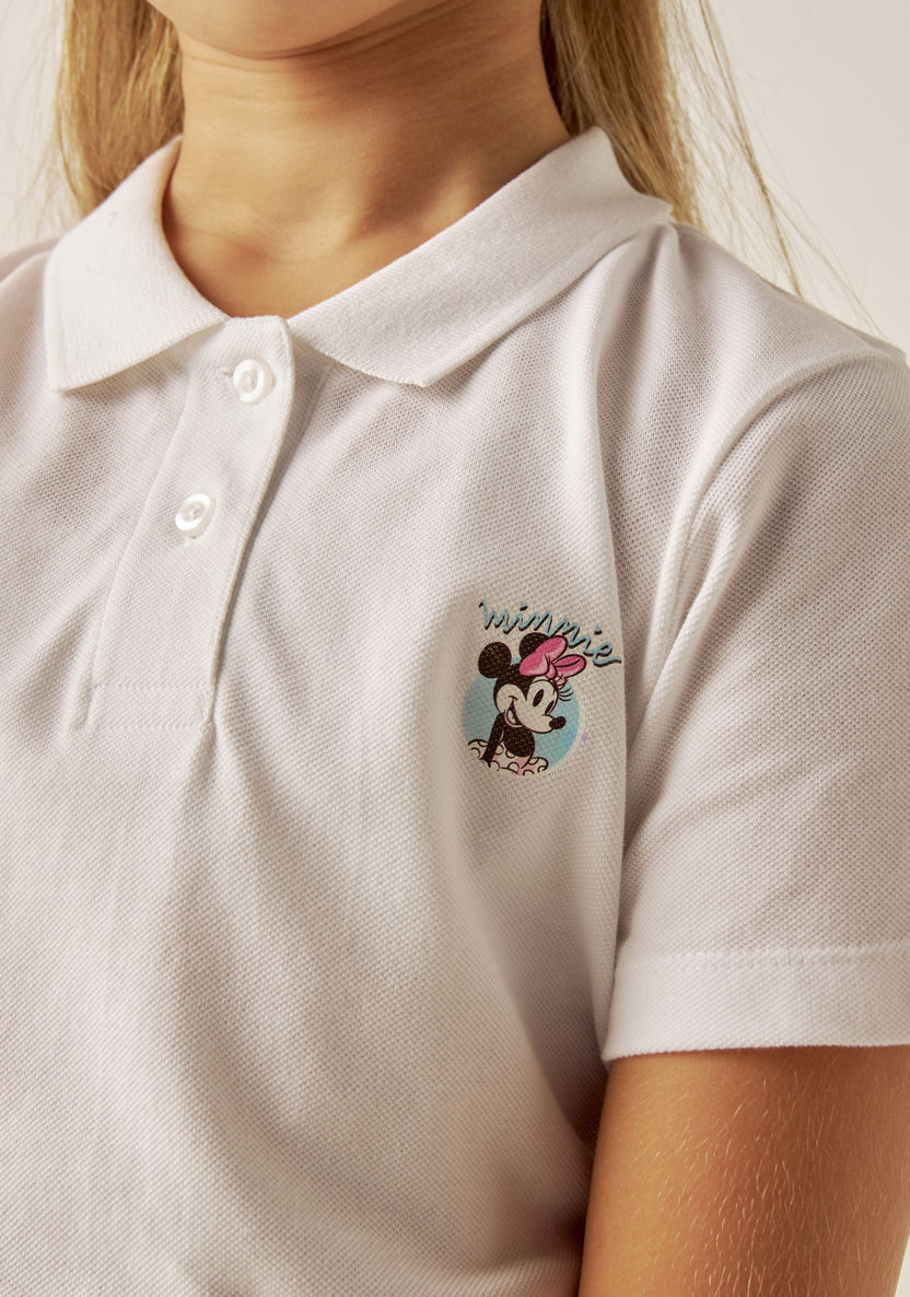 Disney Minnie Mouse Print Polo T-shirt with Short Sleeves-Tops-image-2
