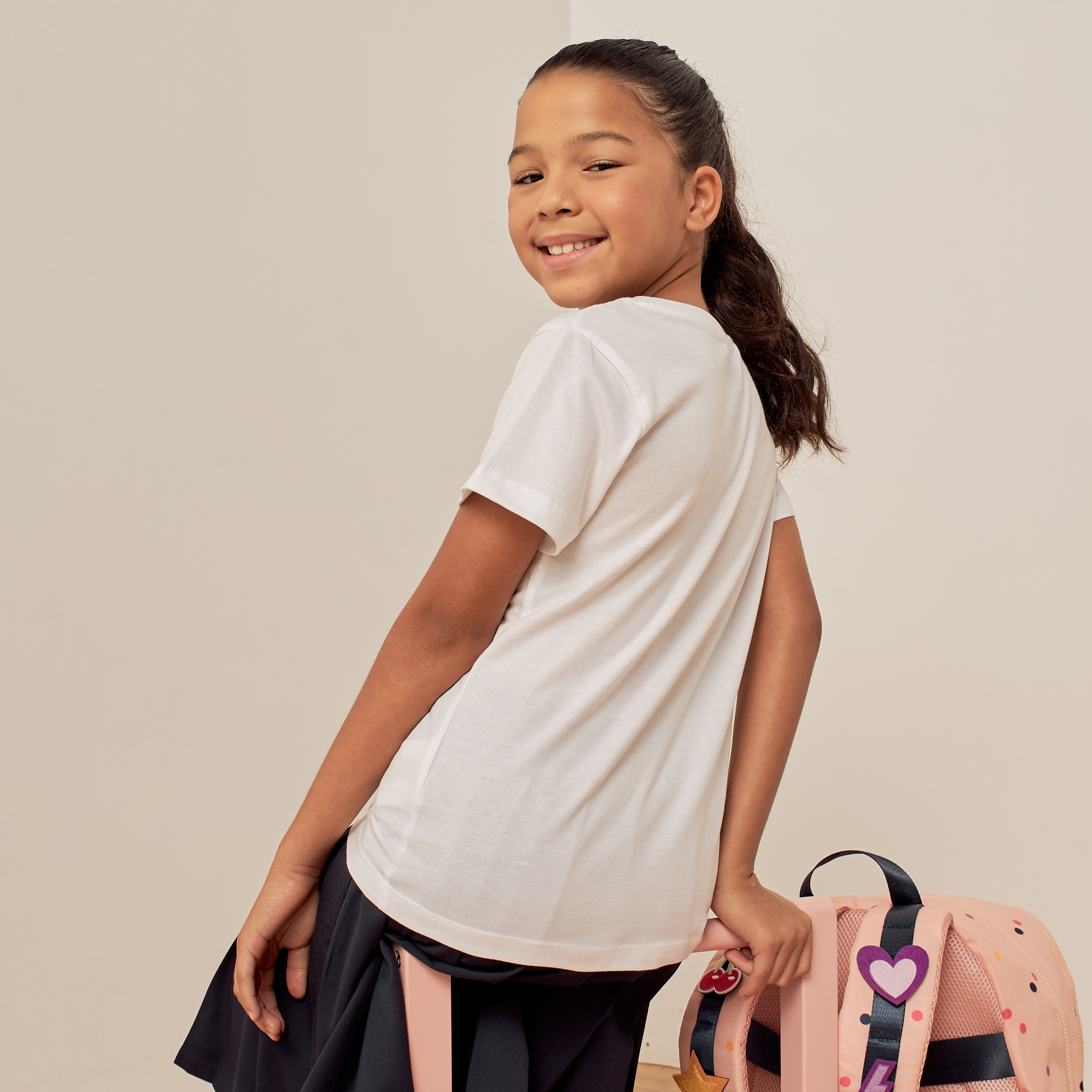 Disney Daisy Duck Print T-shirt with Crew Neck and Short Sleeves-girls-clothing-schoolwear-tshirts-image-4