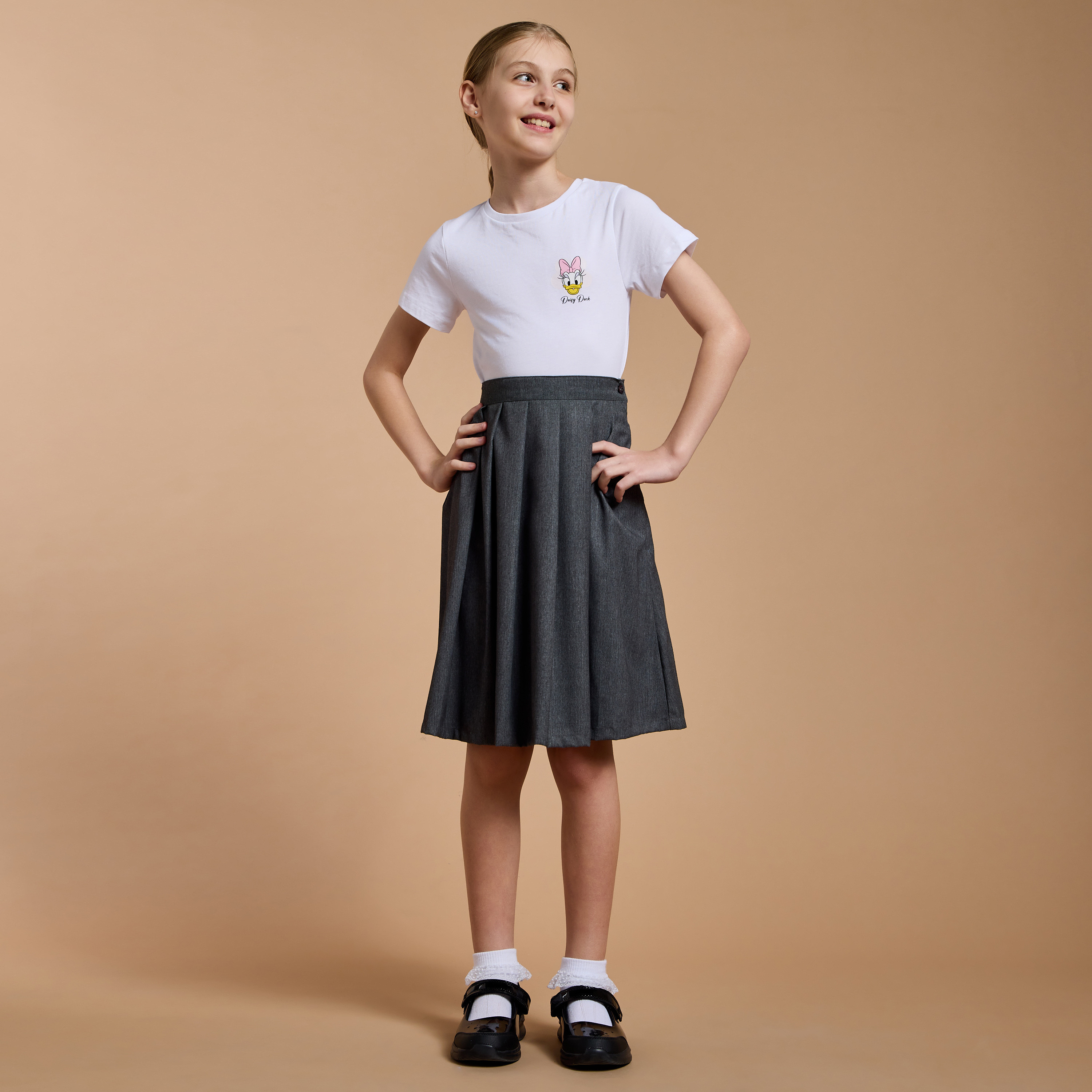 Disney Daisy Duck Print Crew Neck T-shirt-girls-clothing-tshirts-image-2