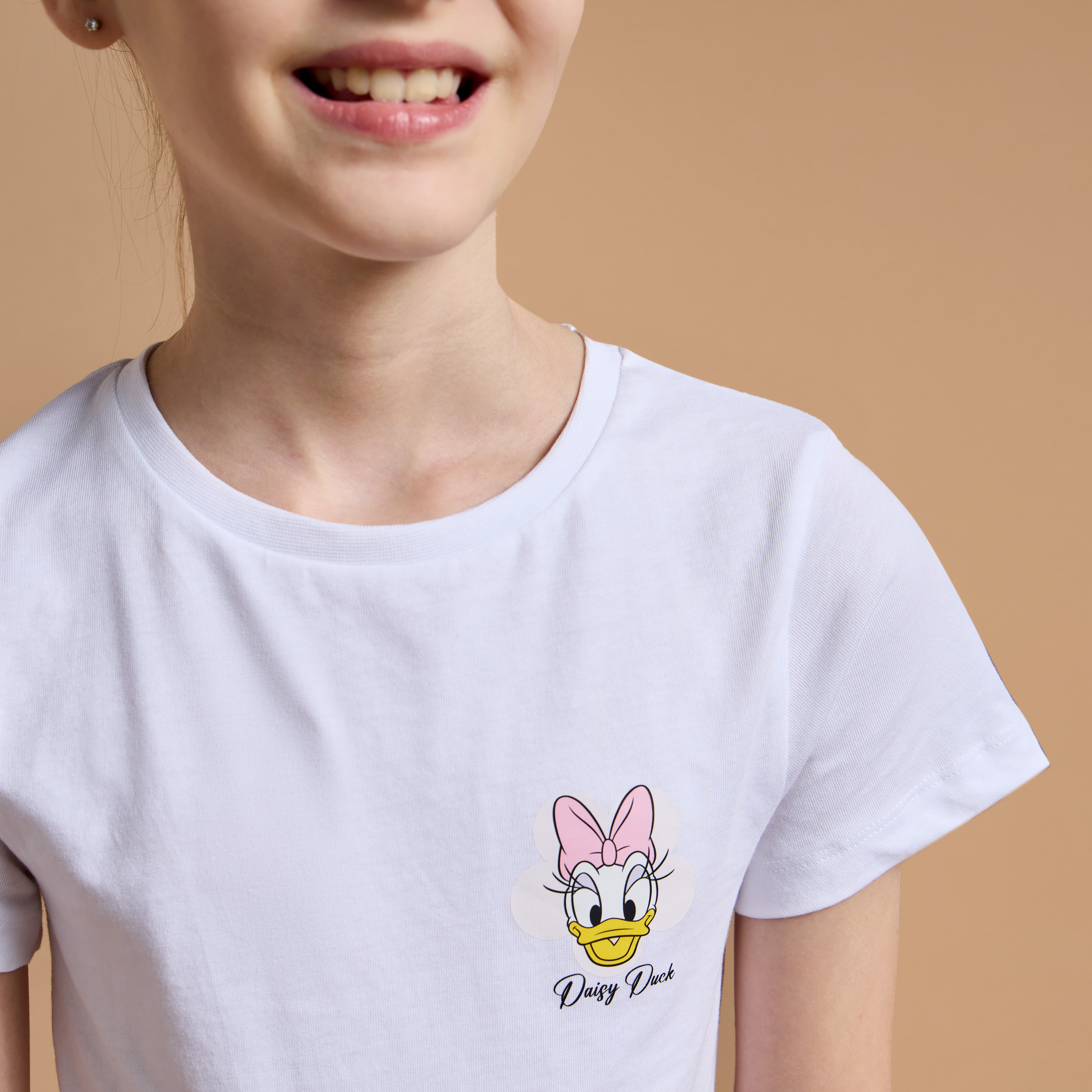 Disney Daisy Duck Print Crew Neck T-shirt-girls-clothing-tshirts-image-4