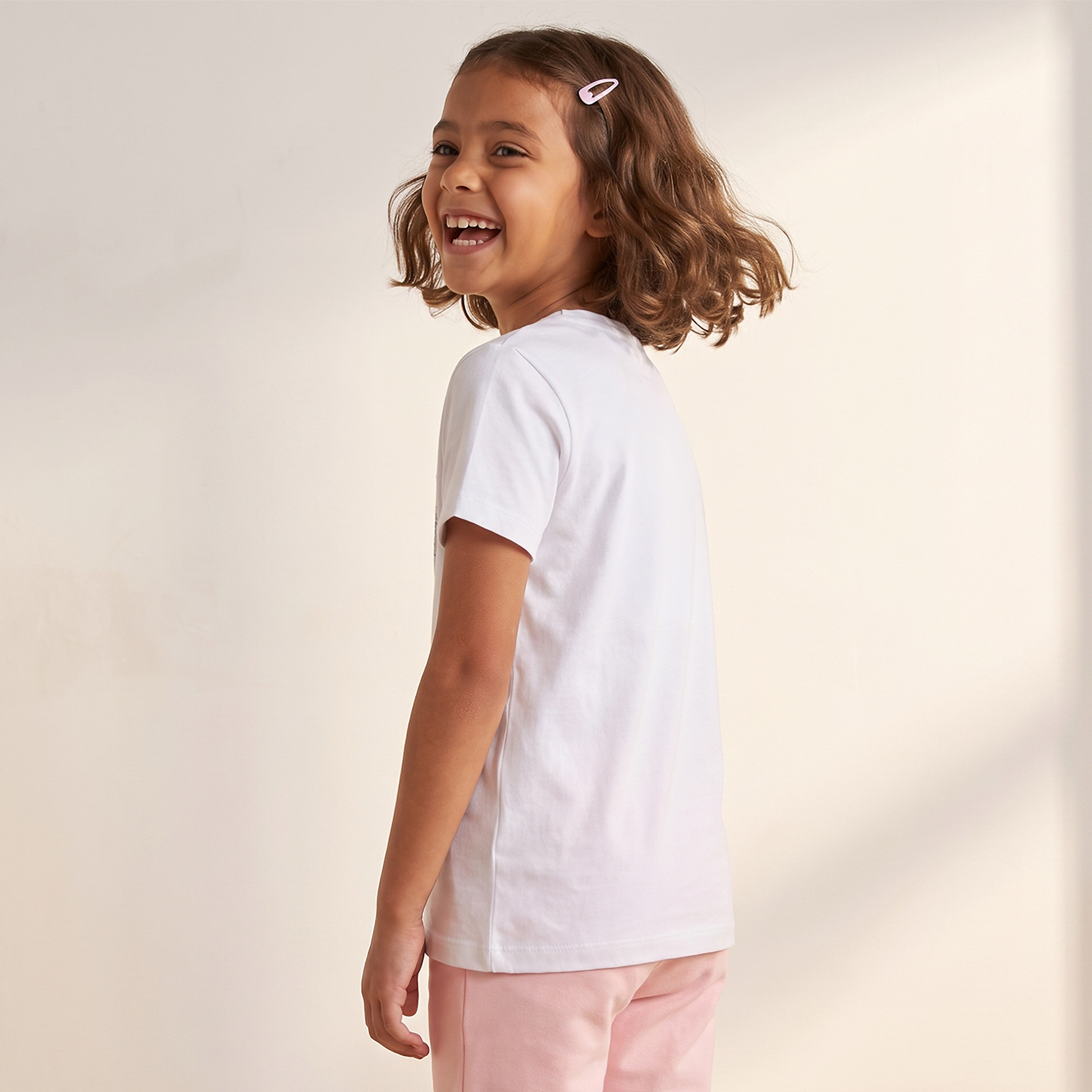 Disney Crew Neck Short Sleeves T-shirt with Stitch and Angel Print-girls-clothing-schoolwear-tshirts-image-4