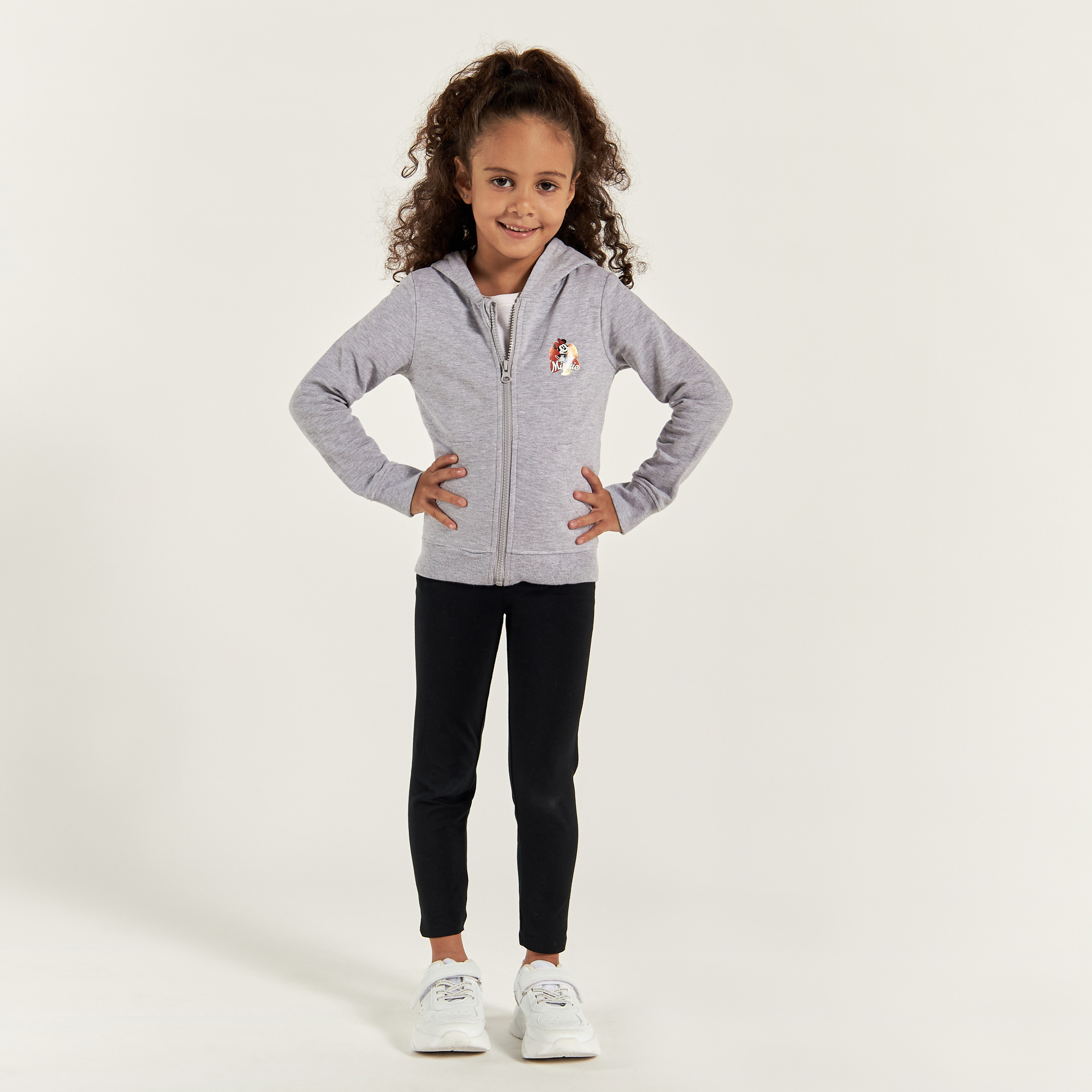 سويت شيرت بقبعة وأكمام طويلة وطبعات ميني ماوس من ديزني-girls-clothing-winterwear-jacketsandcoats-image-1