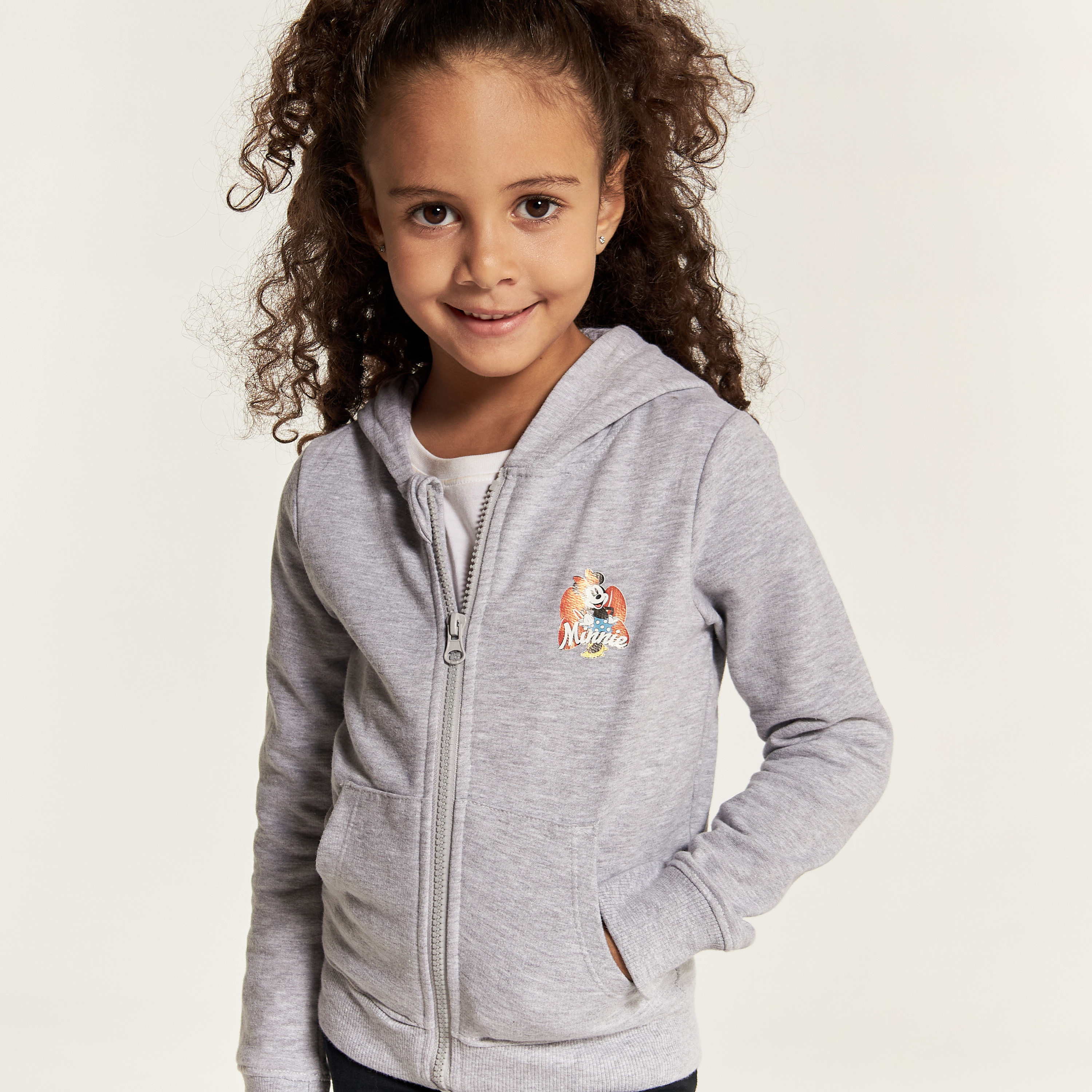 سويت شيرت بقبعة وأكمام طويلة وطبعات ميني ماوس من ديزني-girls-clothing-winterwear-jacketsandcoats-image-3