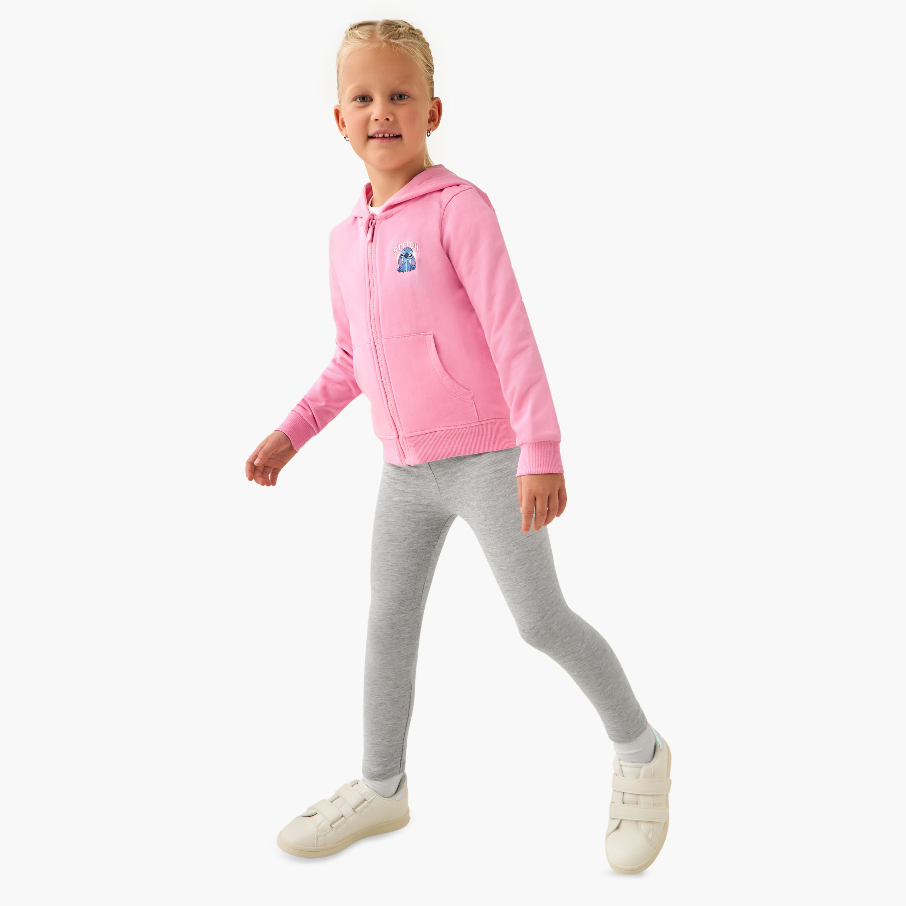 Disney Stitch Print Jacket with Hood-girls-clothing-winterwear-sweatshirts-image-2