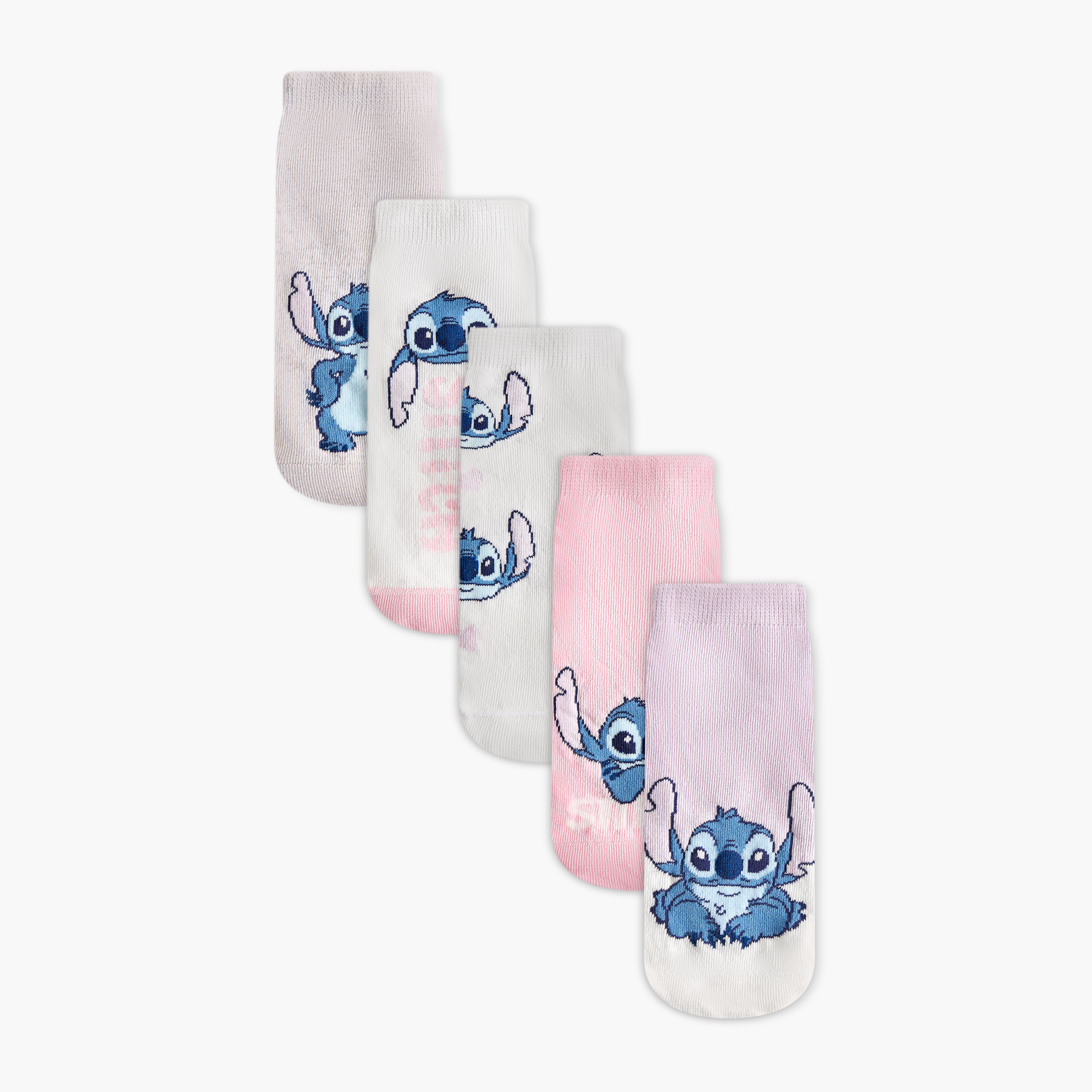 Pack of 5 Disney Baby Girls Socks Stitch Print-girls-accessories-socks-image-1