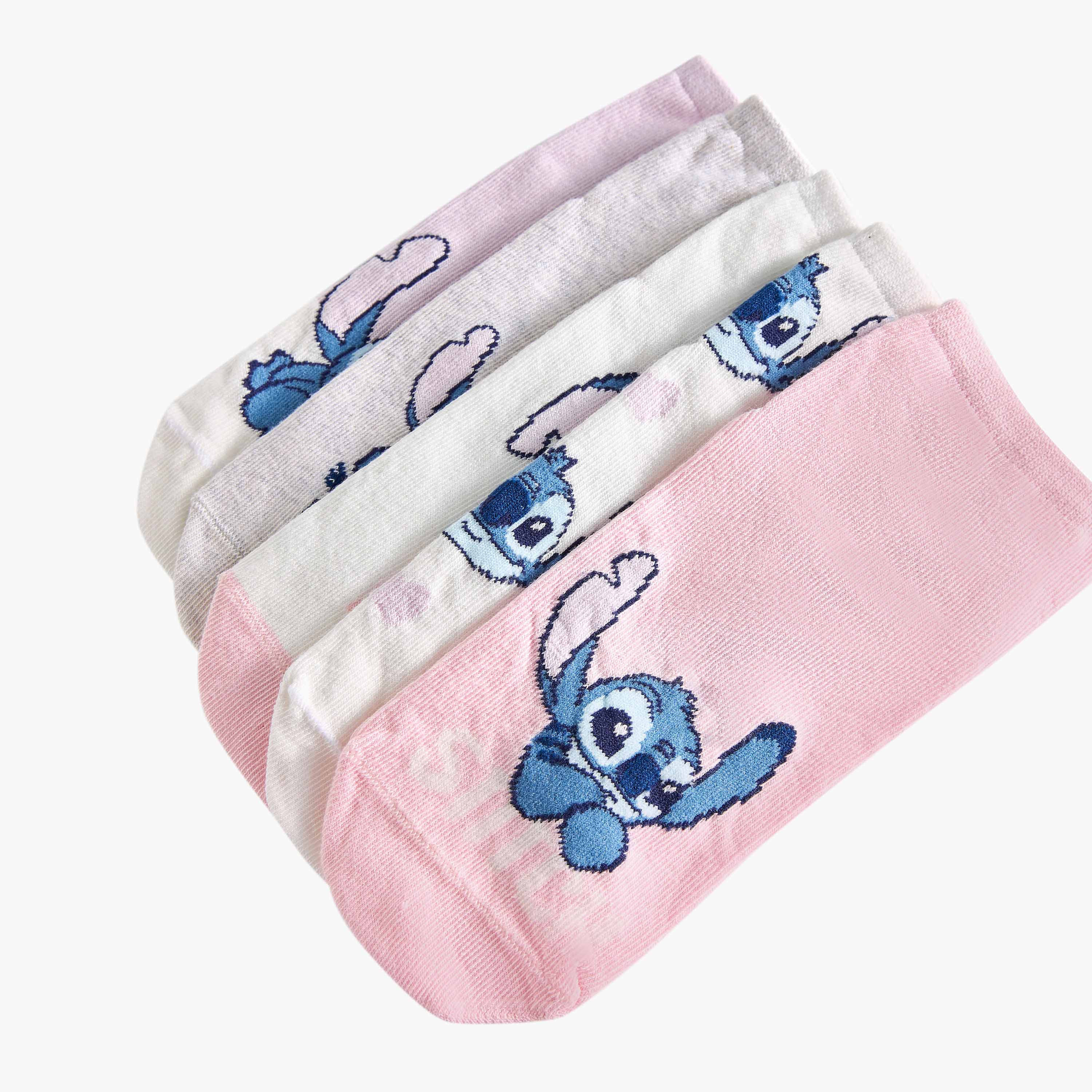Pack of 5 Disney Baby Girls Socks Stitch Print-girls-accessories-socks-image-4