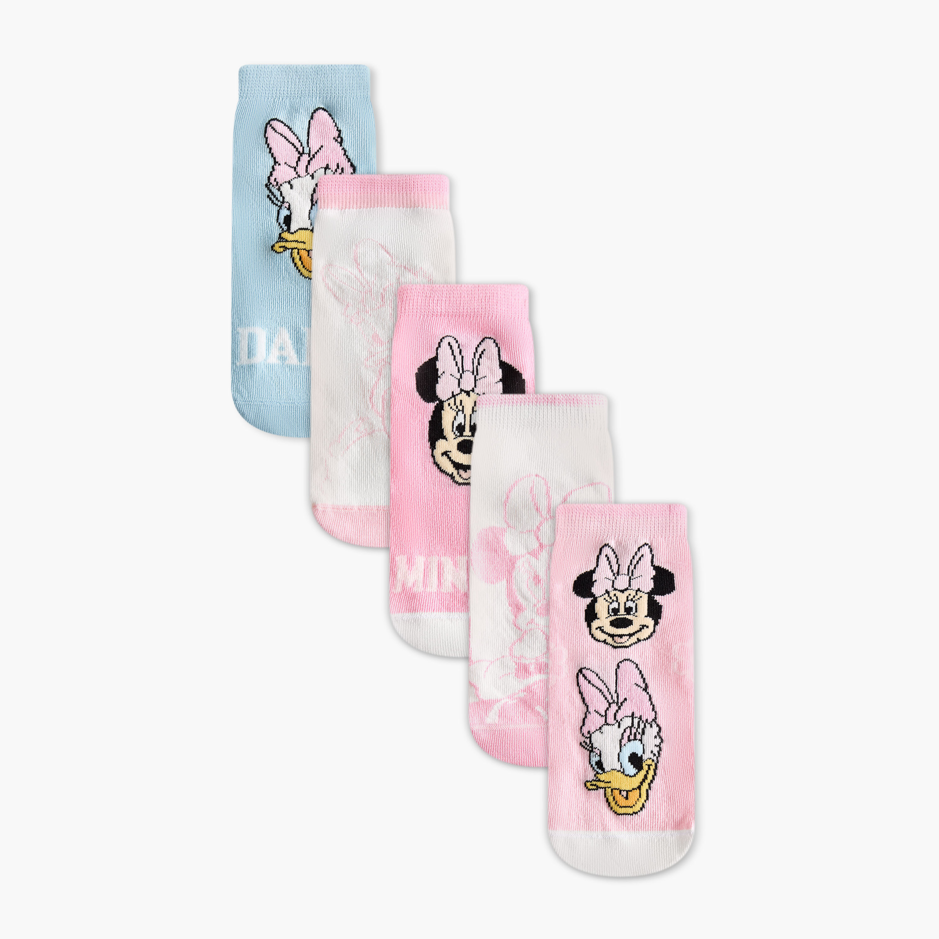 Pack of 5 Disney Baby Girls Socks with Minnie Mouse and Daisy Duck Print-girls-accessories-socks-image-1