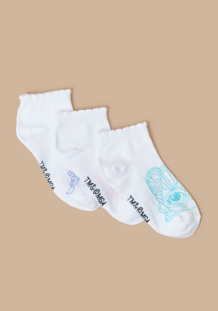Printed Ankle Length Socks with Scallop Hem - Set of 3-Socks-image-1