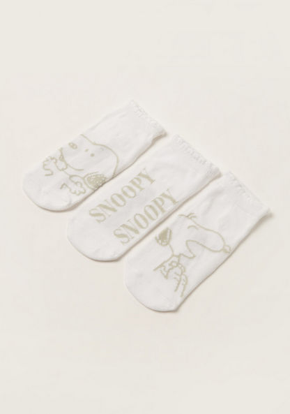 Snoopy Dog Texture Ankle Length Socks - Set of 3
