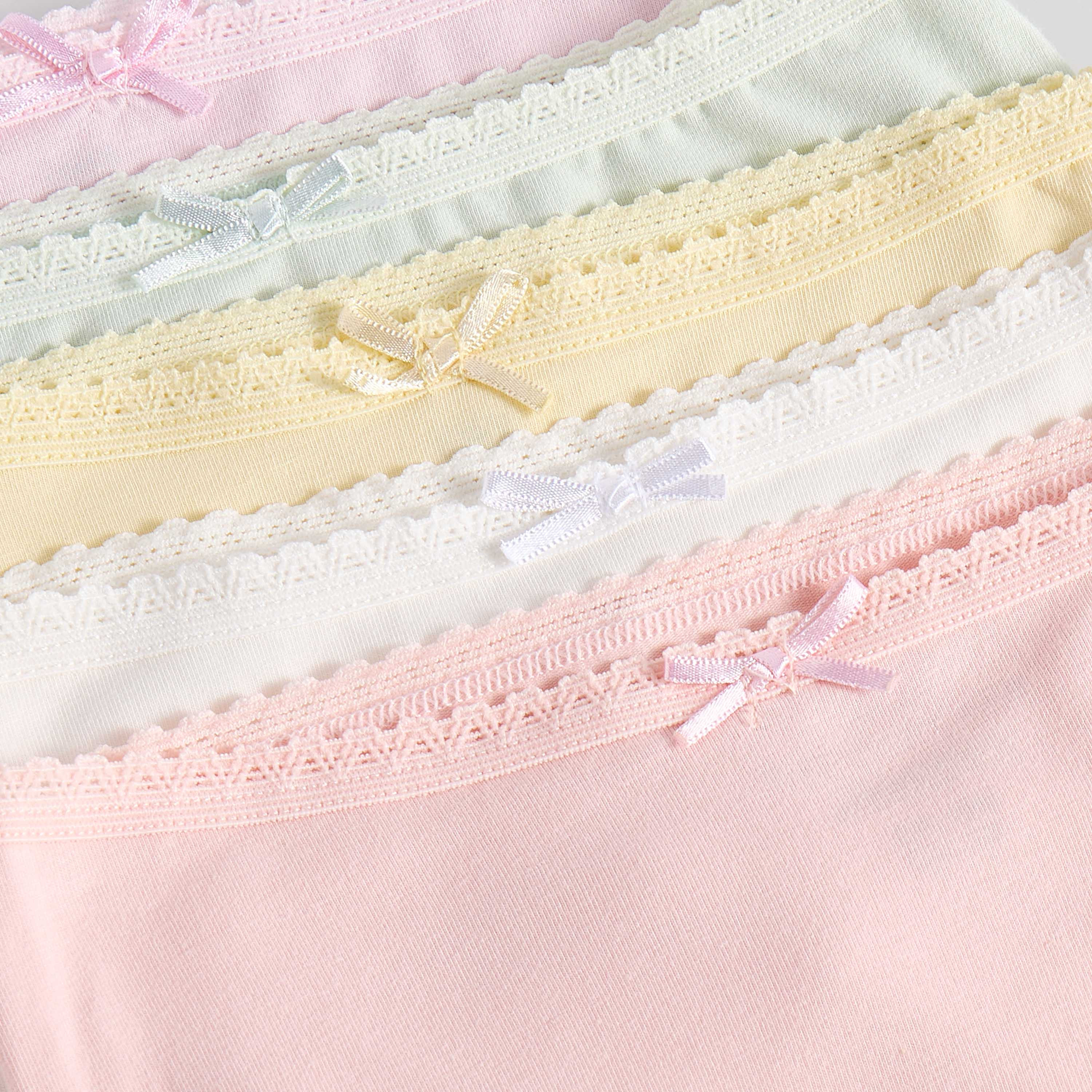 Juniors Solid Briefs with Elasticated Waistband - Set of 5-girls-clothing-multipacks-image-7