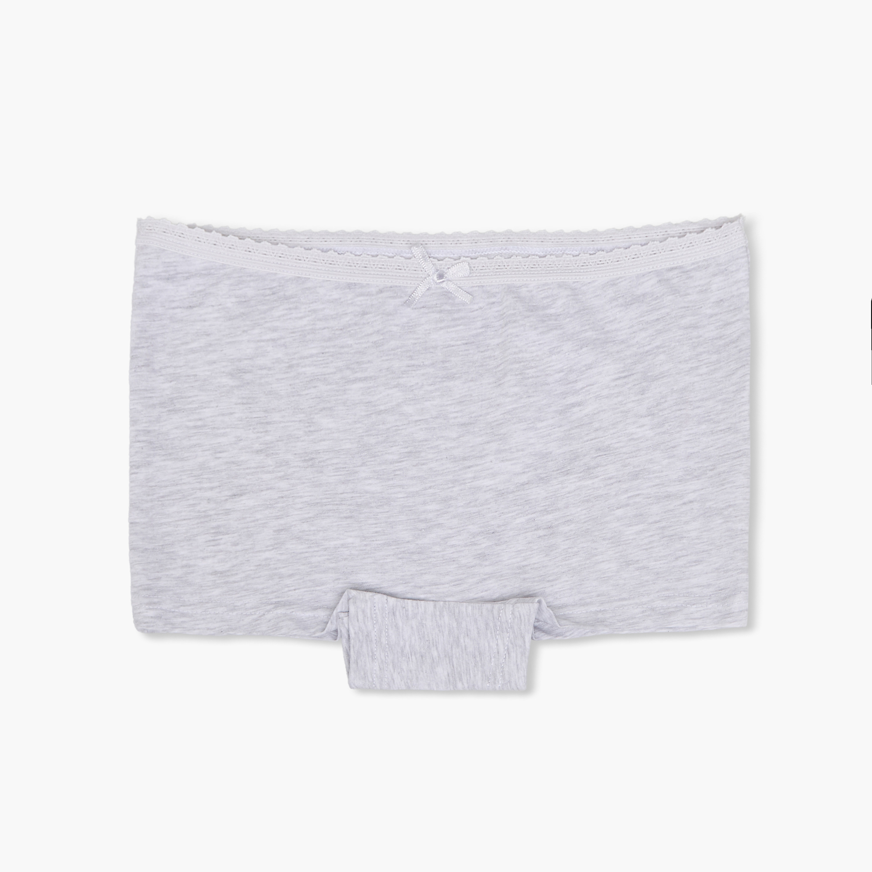 Juniors Solid Boxers with Bow Detail - Set of 5-girls-clothing-innerwear-panties-image-6