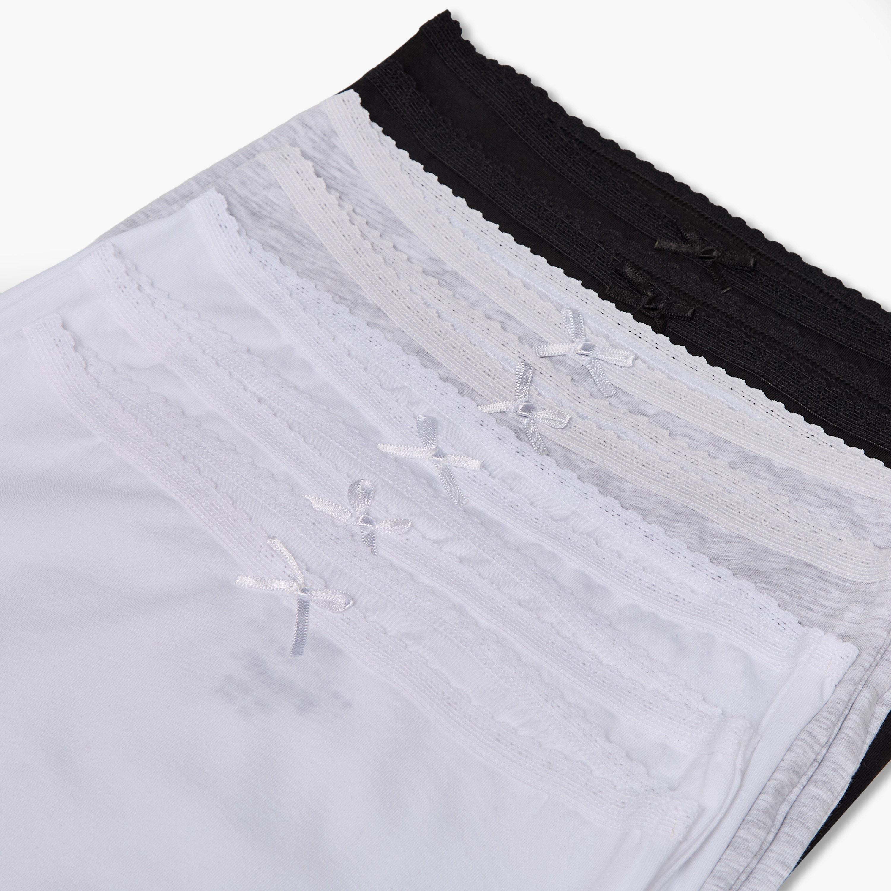 Juniors Solid Boxers with Bow Detail - Set of 5-girls-clothing-innerwear-panties-image-8