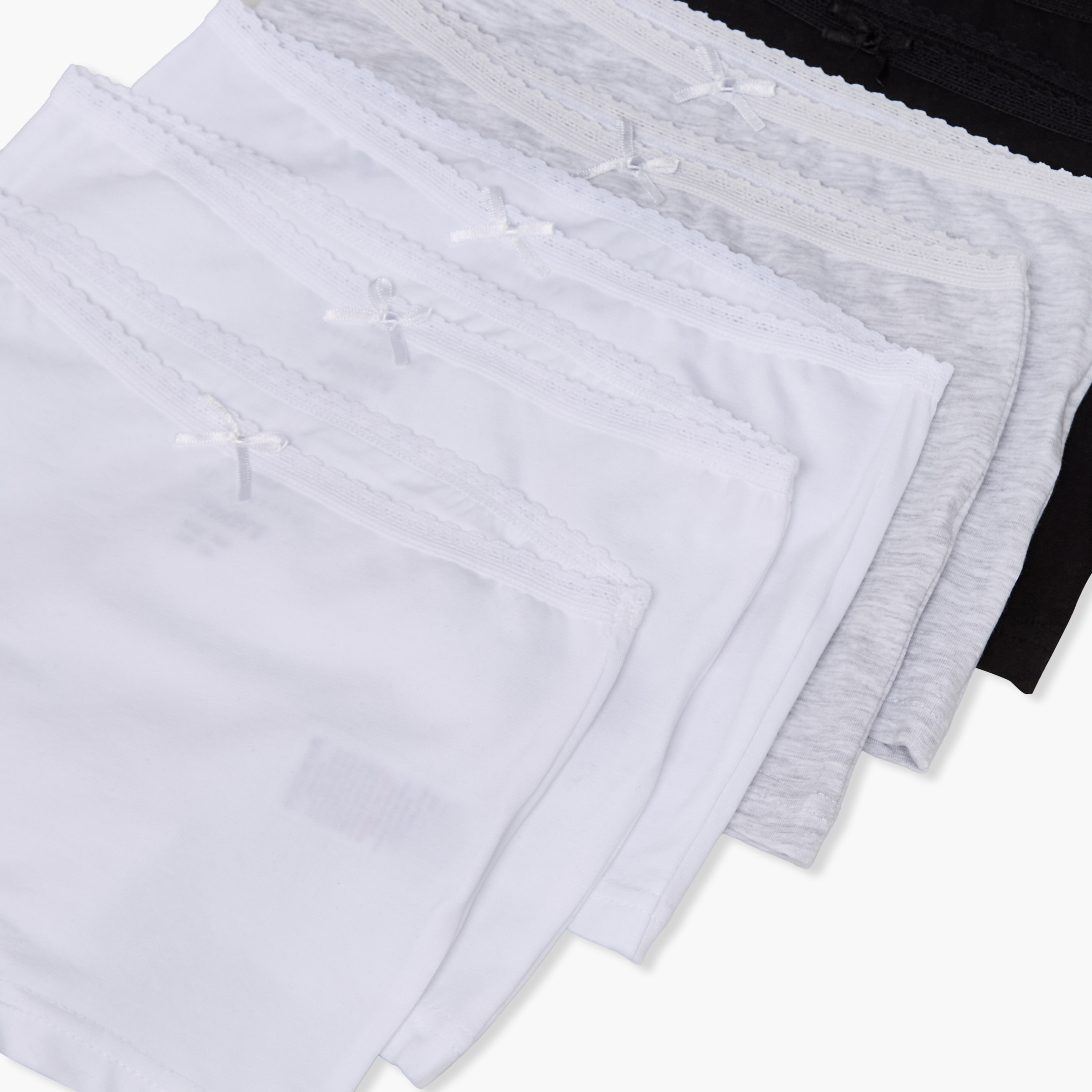 Juniors Solid Boxers with Bow Detail - Set of 5-girls-clothing-innerwear-panties-image-9