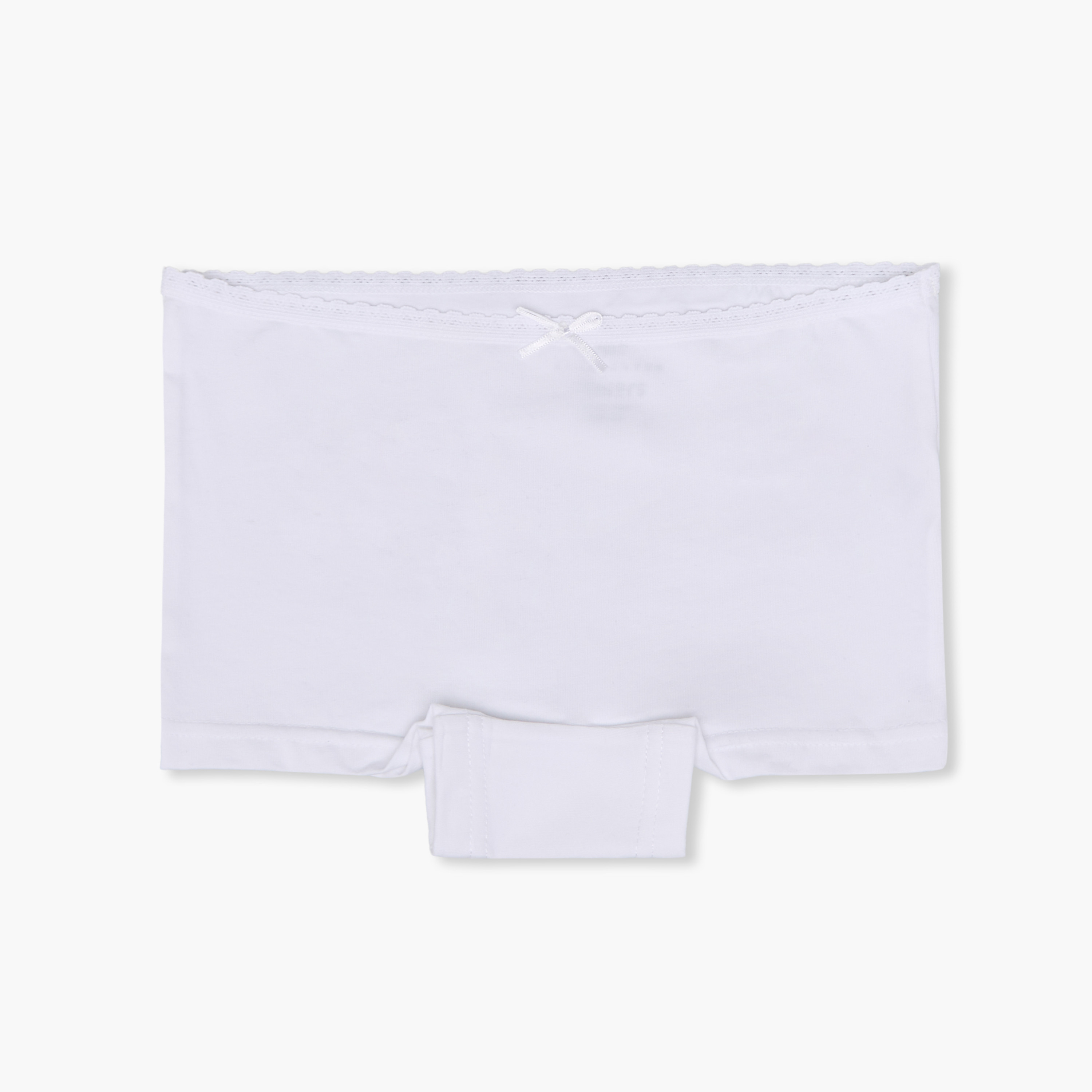 Juniors Solid Boxers with Bow Detail - Set of 5-girls-clothing-innerwear-panties-image-10