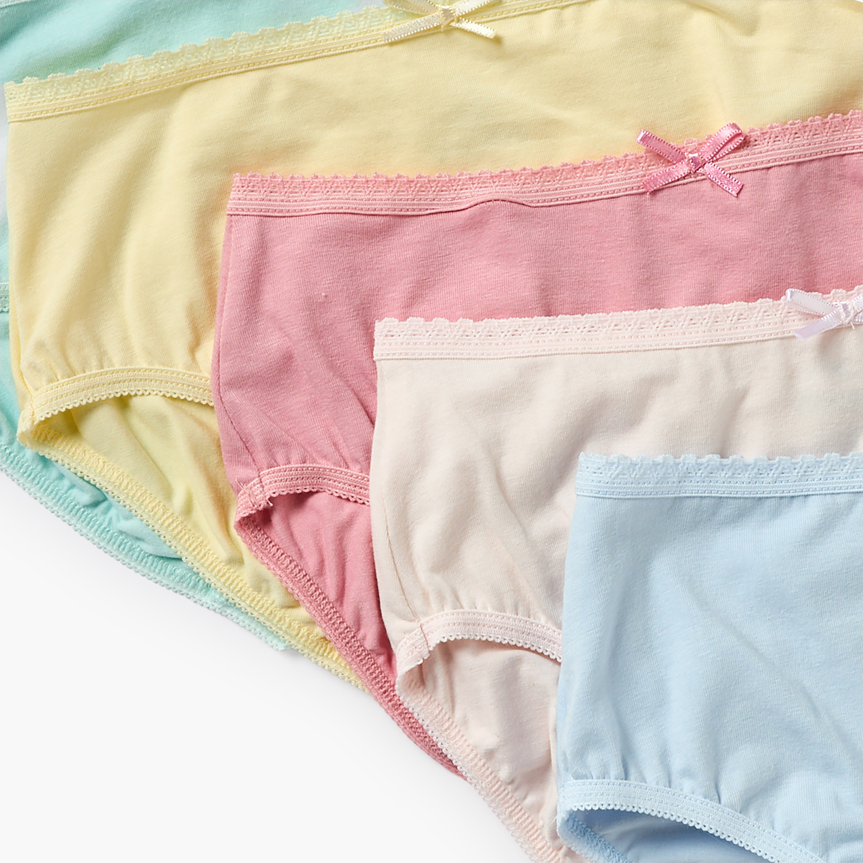Juniors Solid Briefs with Elasticated Waistband - Set of 5-girls-clothing-multipacks-image-8