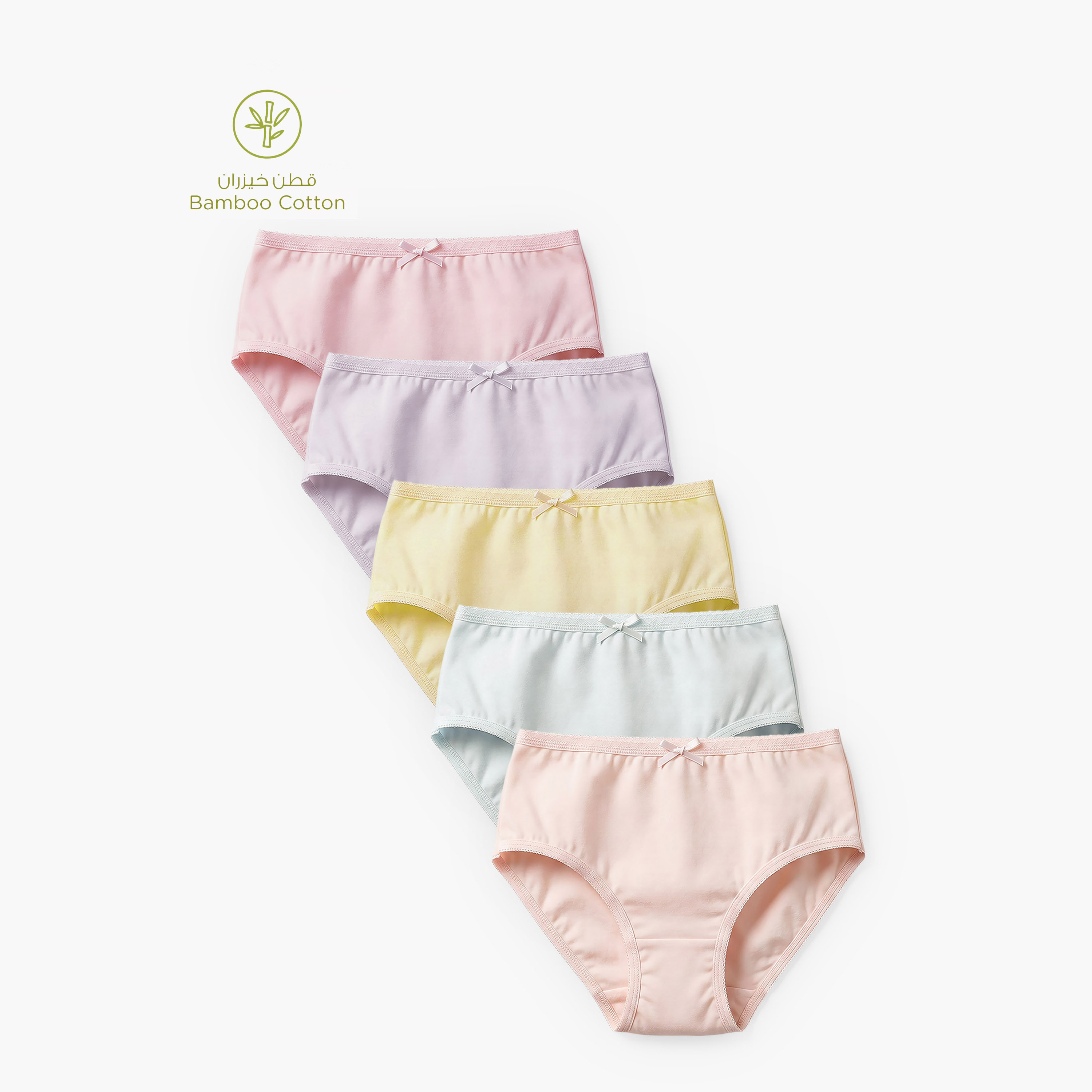 Juniors Solid Briefs with Elasticated Waistband - Set of 5-girls-clothing-multipacks-image-1