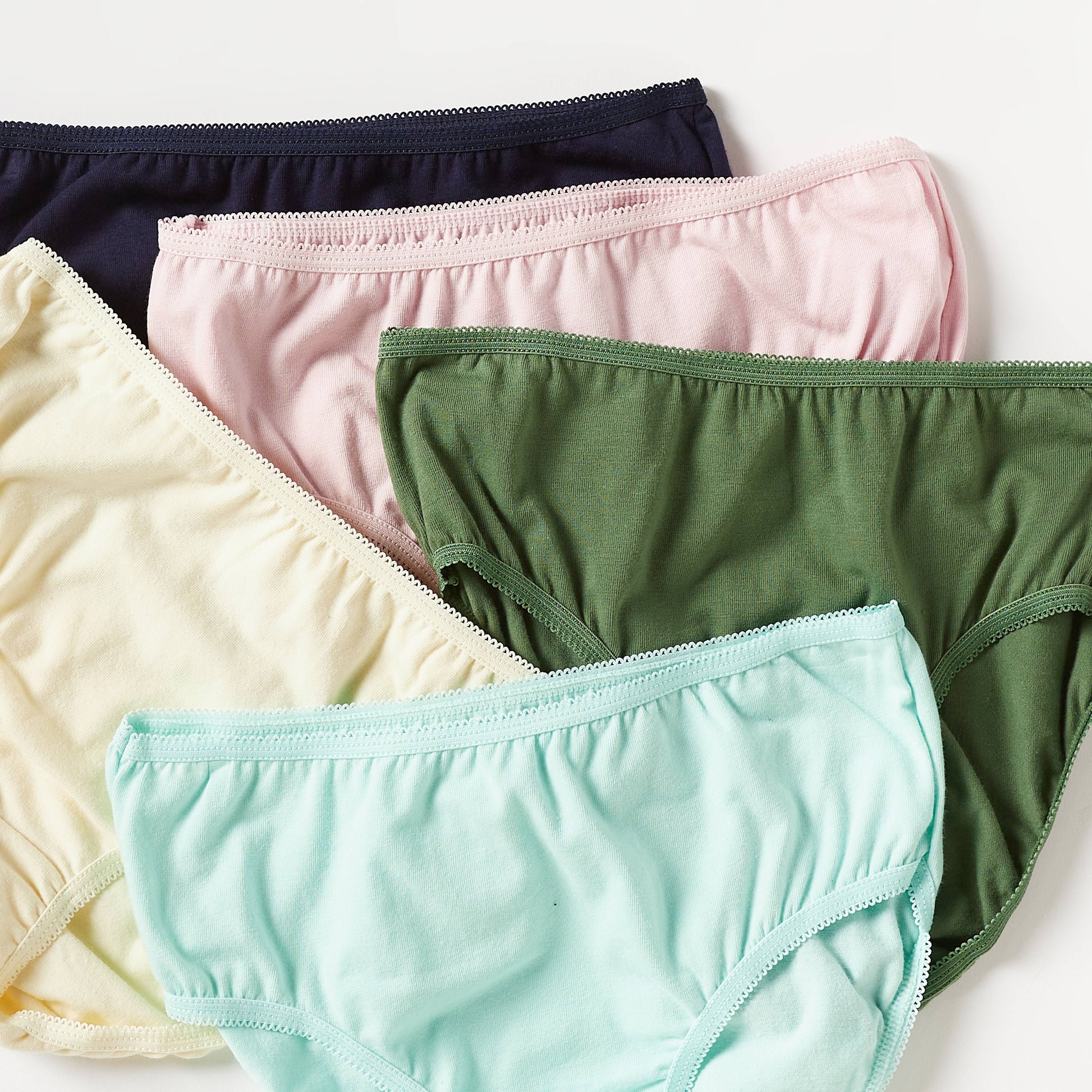 Juniors Solid Briefs with Lace Detail and Elasticated Waistband - Set of 5-girls-clothing-multipacks-image-3