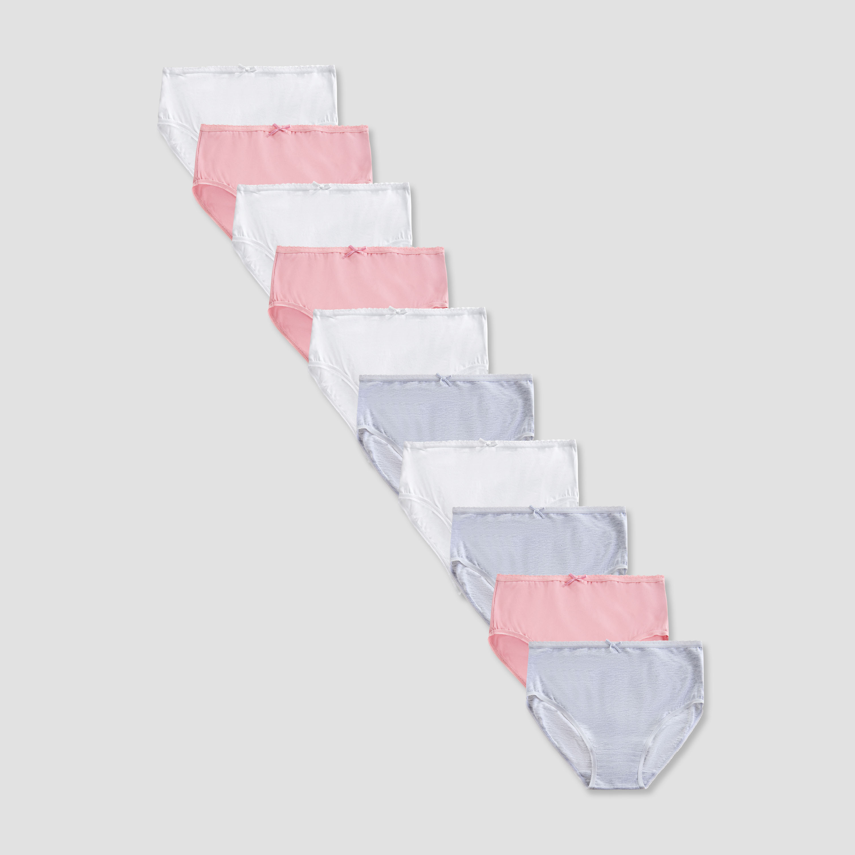 Pack of 10 Juniors Cotton Briefs with Bow Detail-girls-clothing-innerwear-panties-image-1
