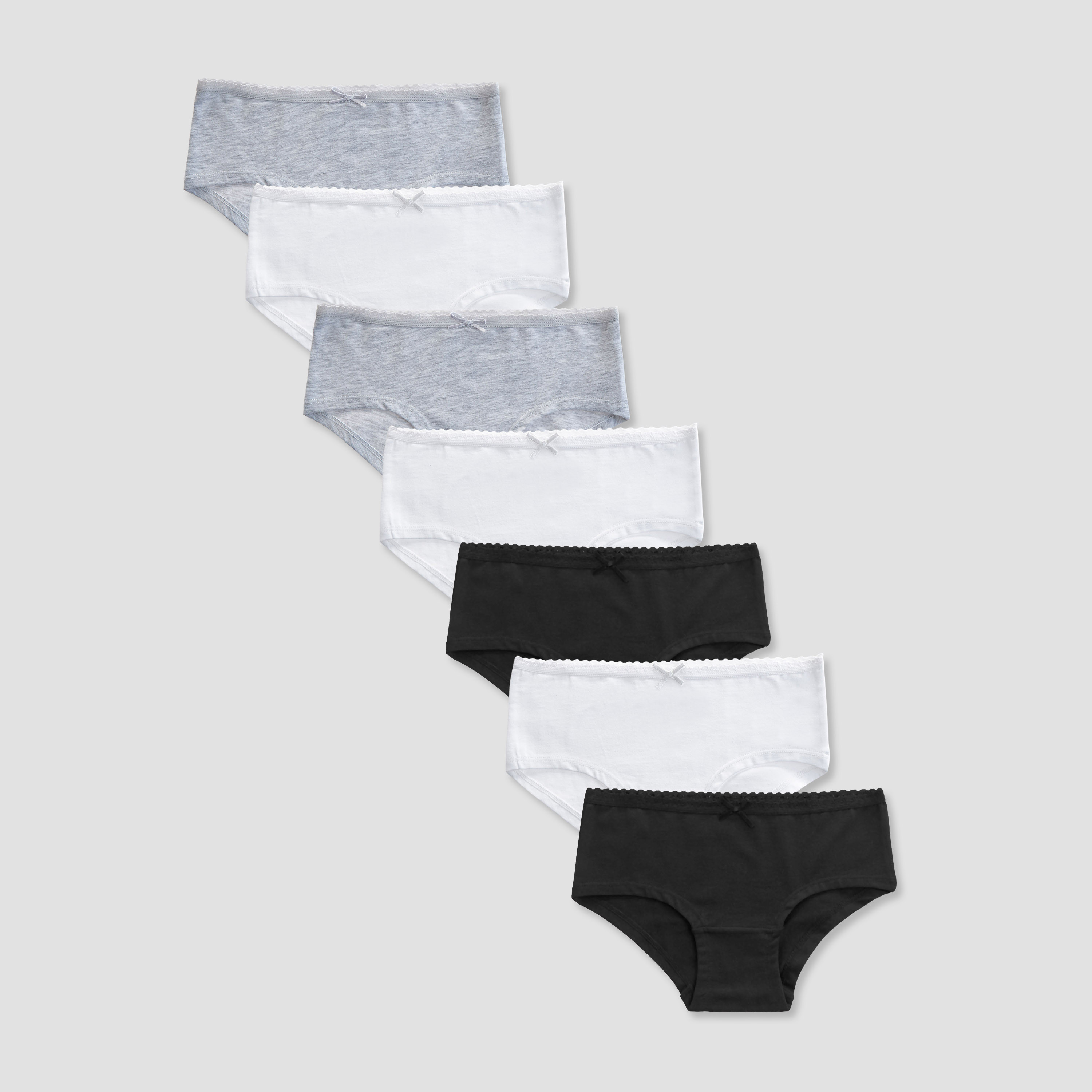 Juniors Girls Briefs with Lace Detail - Cotton - 8-16 Years - 7-Piece Set-girls-clothing-innerwear-panties-image-1
