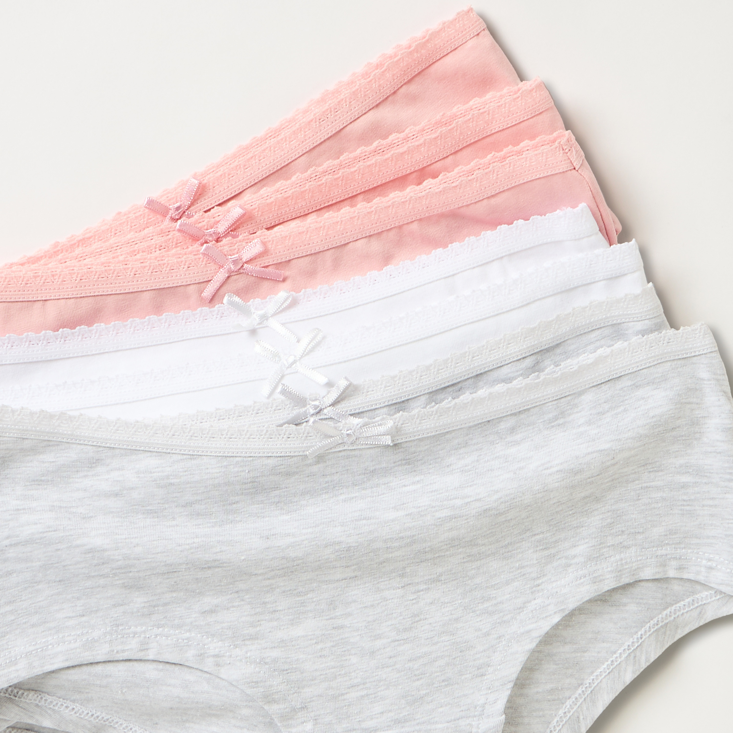 Pack of 7 Juniors Cotton Briefs with Bow Accent-girls-clothing-innerwear-panties-image-5