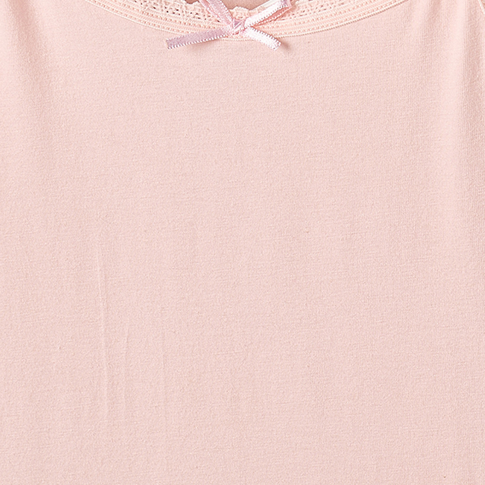 Juniors Solid Camisole with Scallop Trim and Bow Detail - Set of 5-girls-clothing-innerwear-vests-image-10