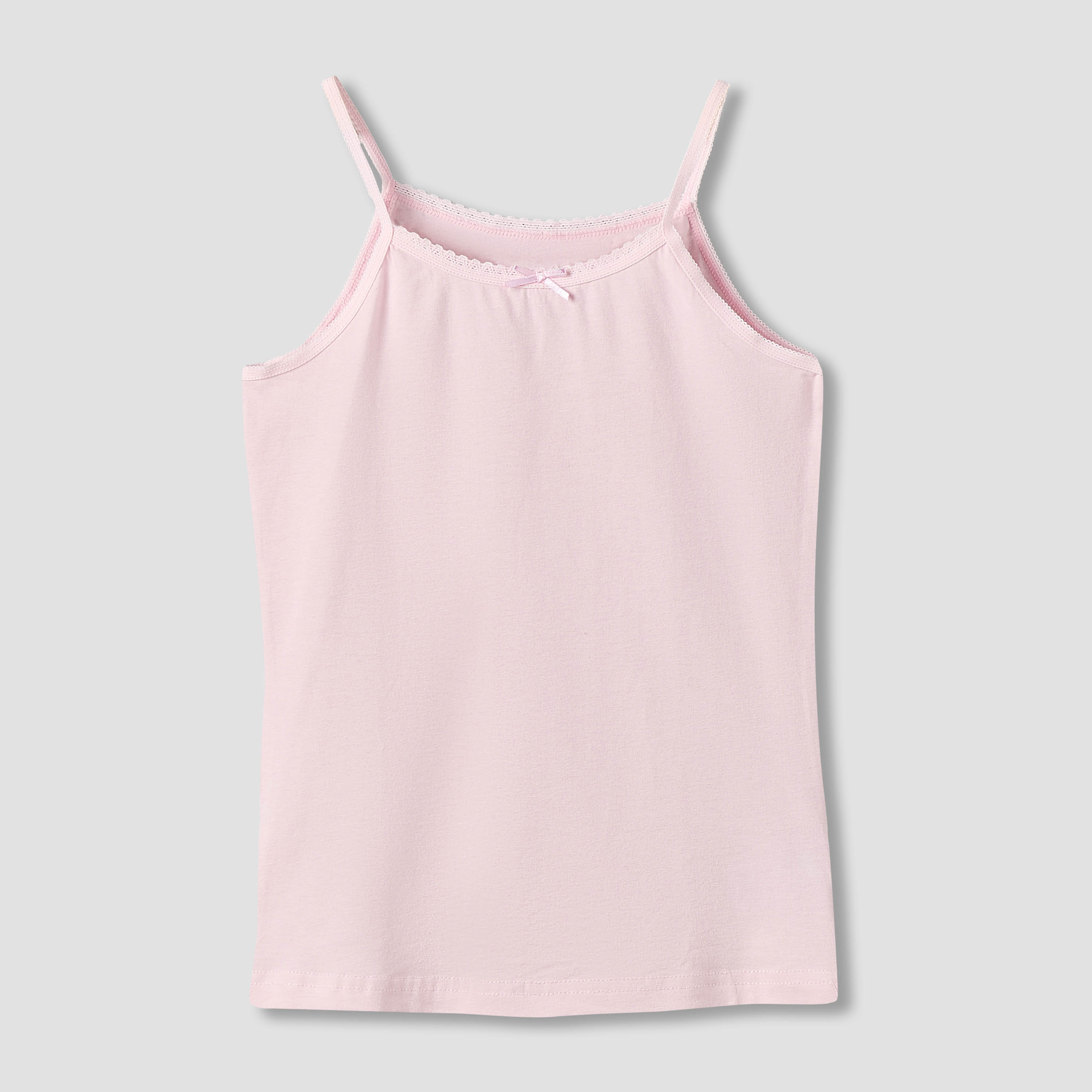 Juniors Solid Camisole with Scallop Trim and Bow Detail - Set of 5-girls-clothing-innerwear-vests-image-5