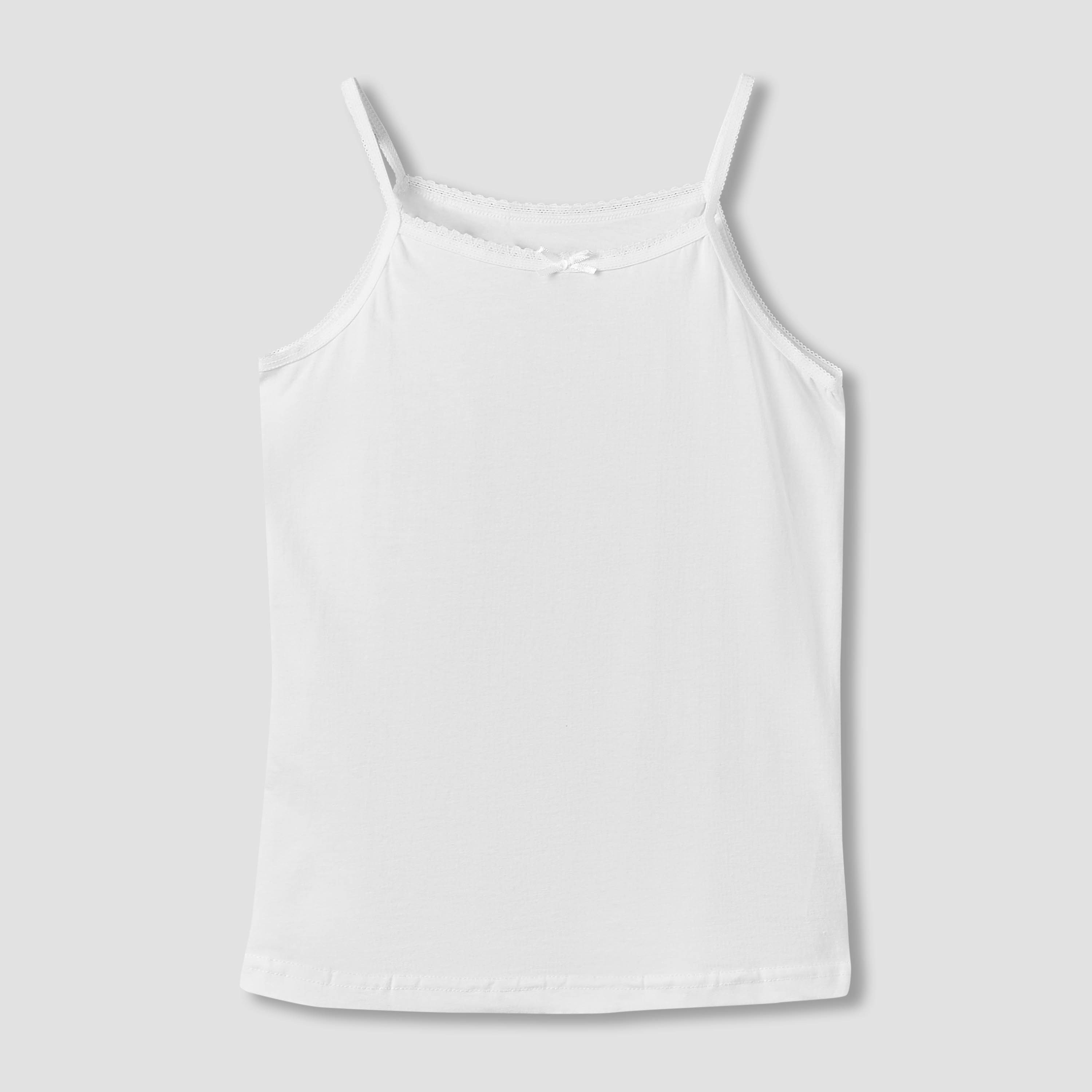 Juniors Solid Camisole with Scallop Trim and Bow Detail - Set of 5-girls-clothing-innerwear-vests-image-7
