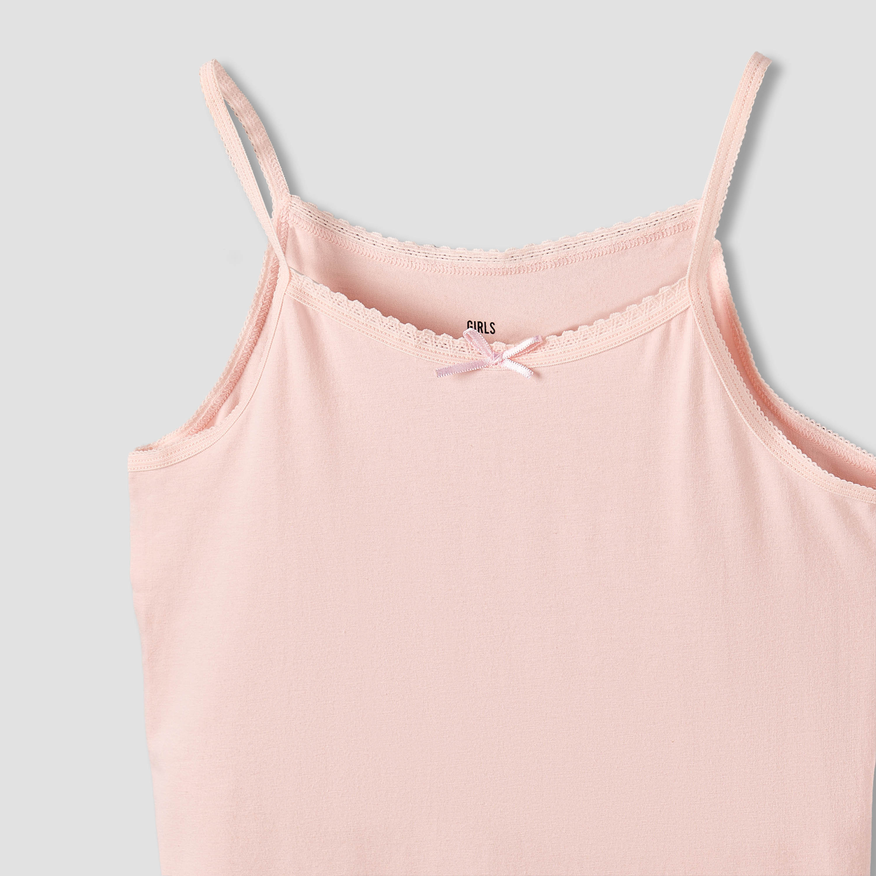 Juniors Solid Camisole with Scallop Trim and Bow Detail - Set of 5-girls-clothing-innerwear-vests-image-8