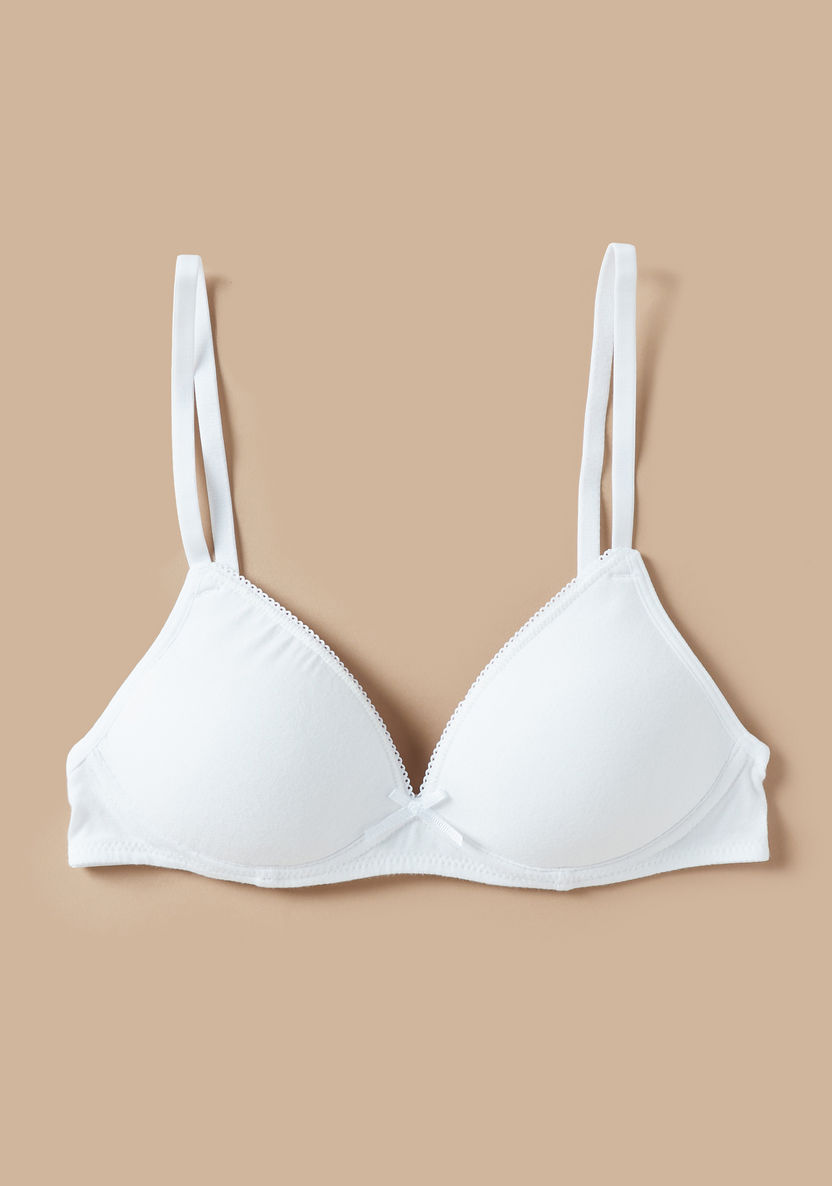Juniors Solid Padded Bra with Hook and Eye Closure - Set of 2-Bras-image-2