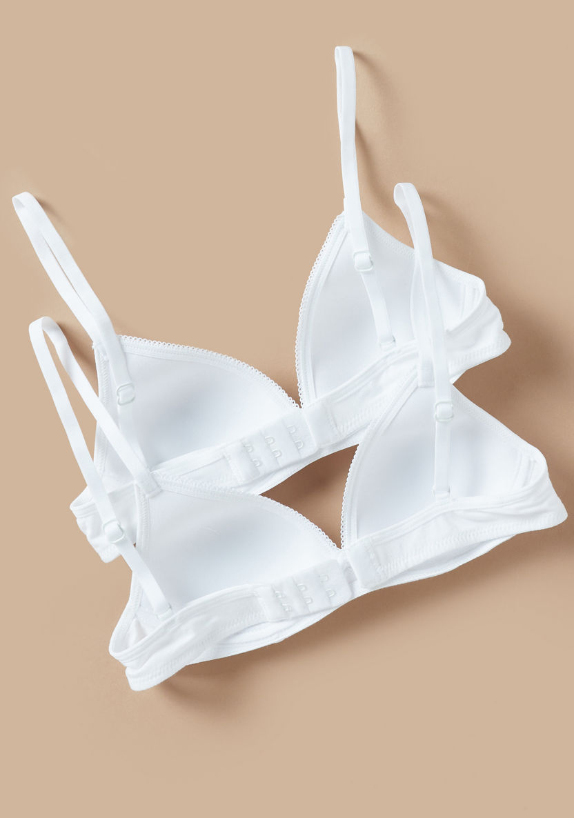 Juniors Solid Padded Bra with Hook and Eye Closure - Set of 2-Bras-image-3