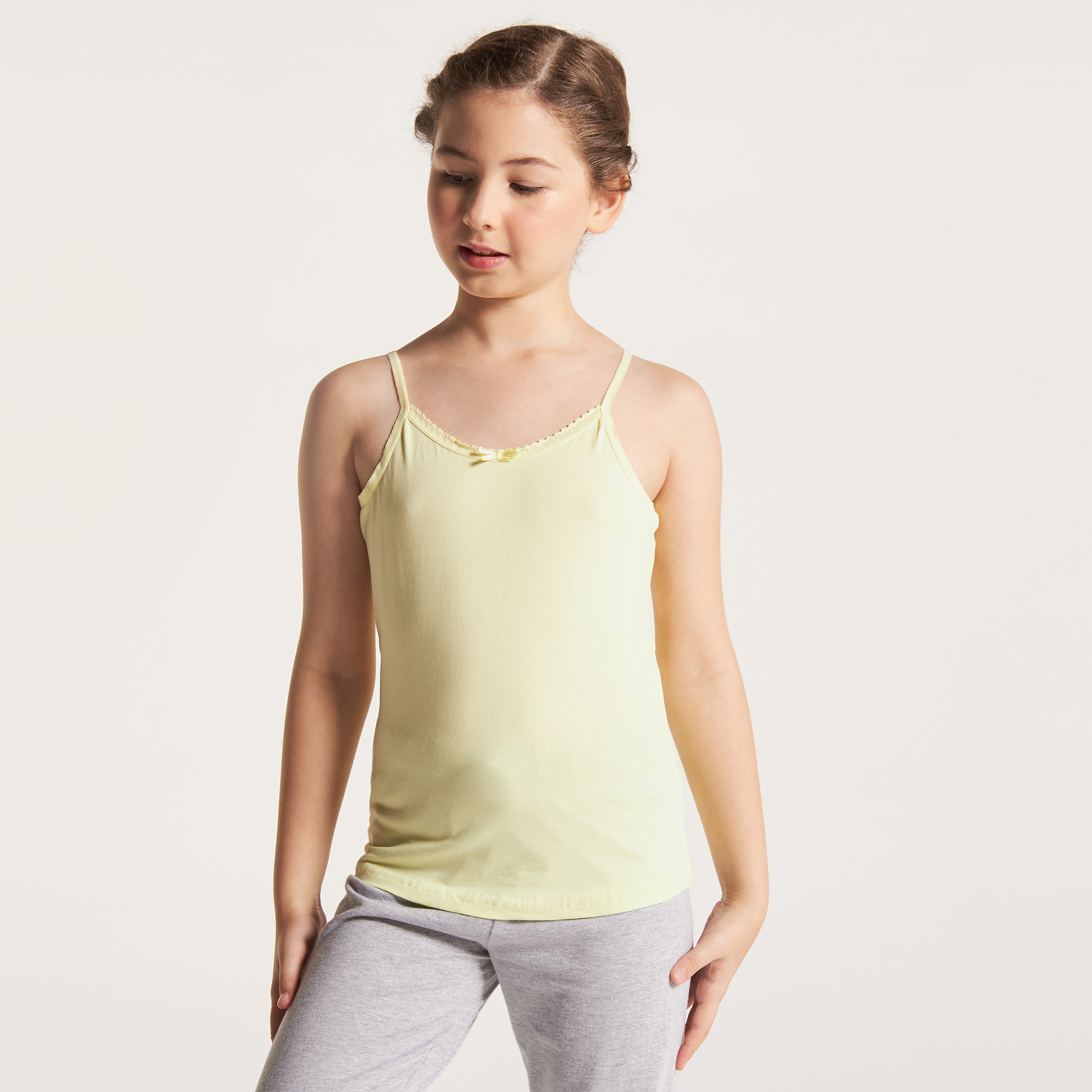 Juniors Solid Vest with Spaghetti Straps - Set of 5-girls-clothing-innerwear-vests-image-10