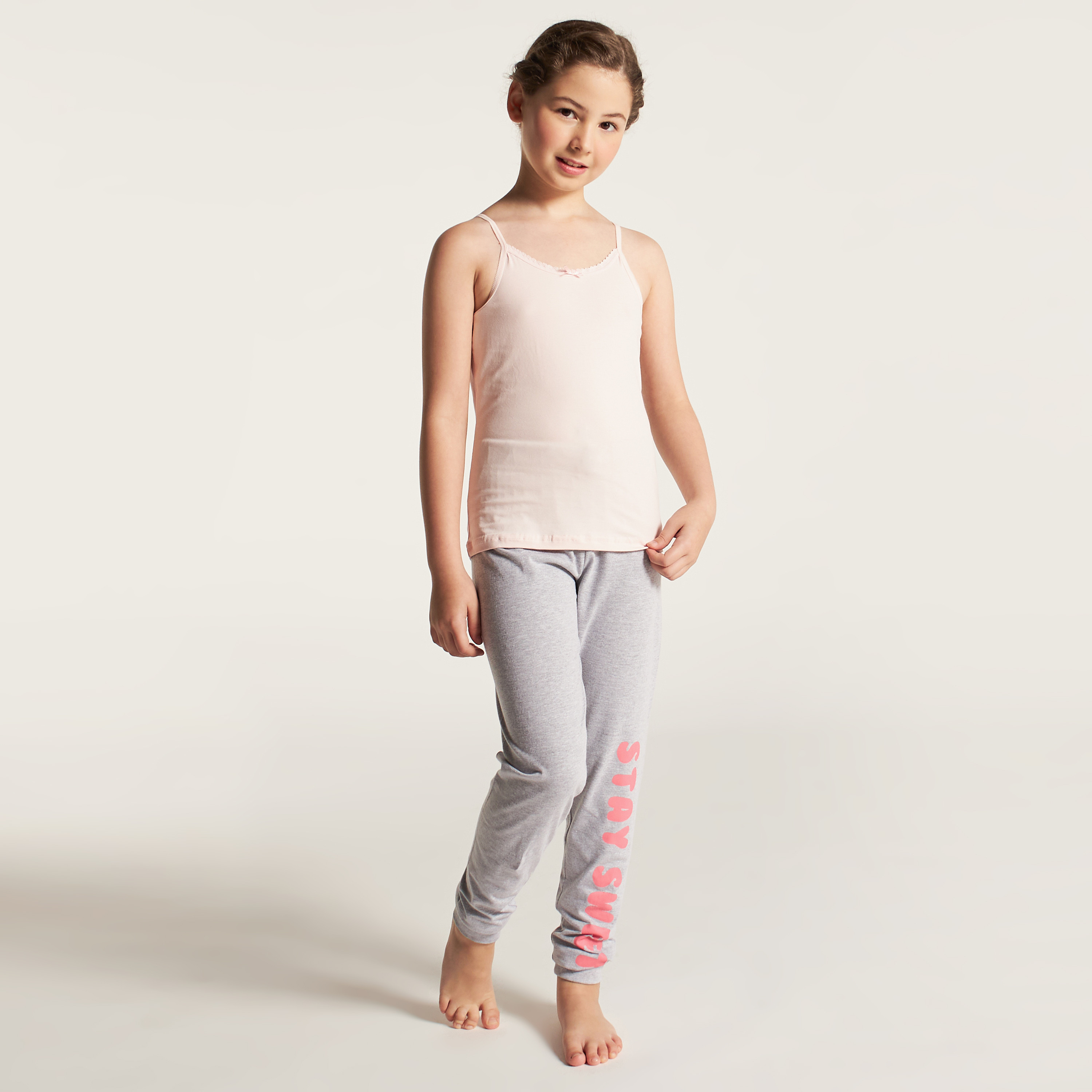 Juniors Solid Vest with Spaghetti Straps - Set of 5-girls-clothing-innerwear-vests-image-3