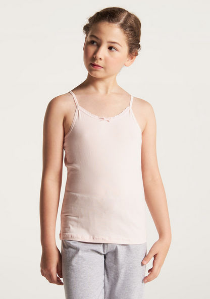 Juniors Solid Vest with Spaghetti Straps - Set of 5