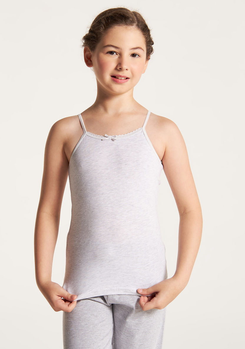 Juniors Solid Vest with Spaghetti Straps - Set of 5-Vests-image-6