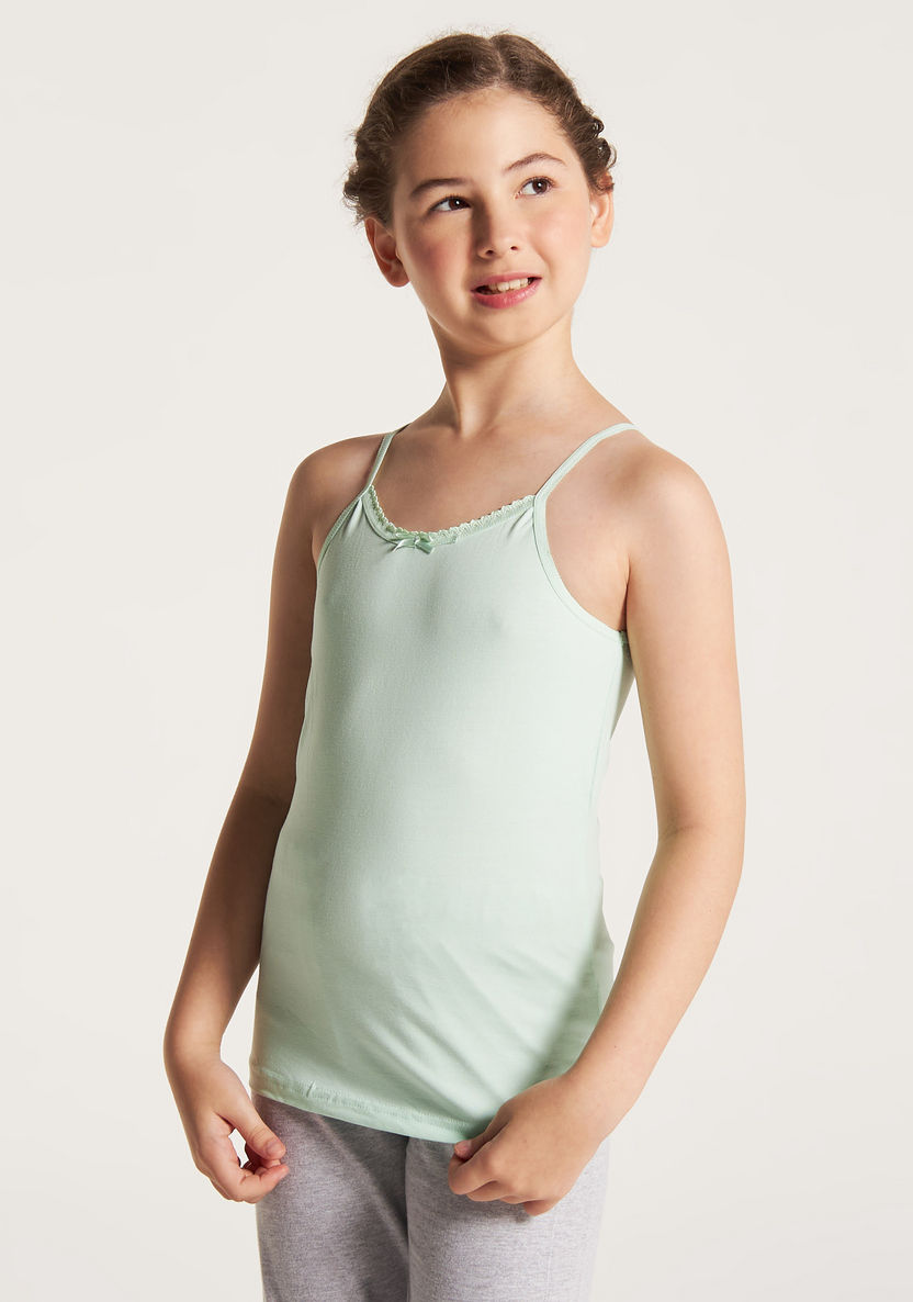 Juniors Solid Vest with Spaghetti Straps - Set of 5-Vests-image-7