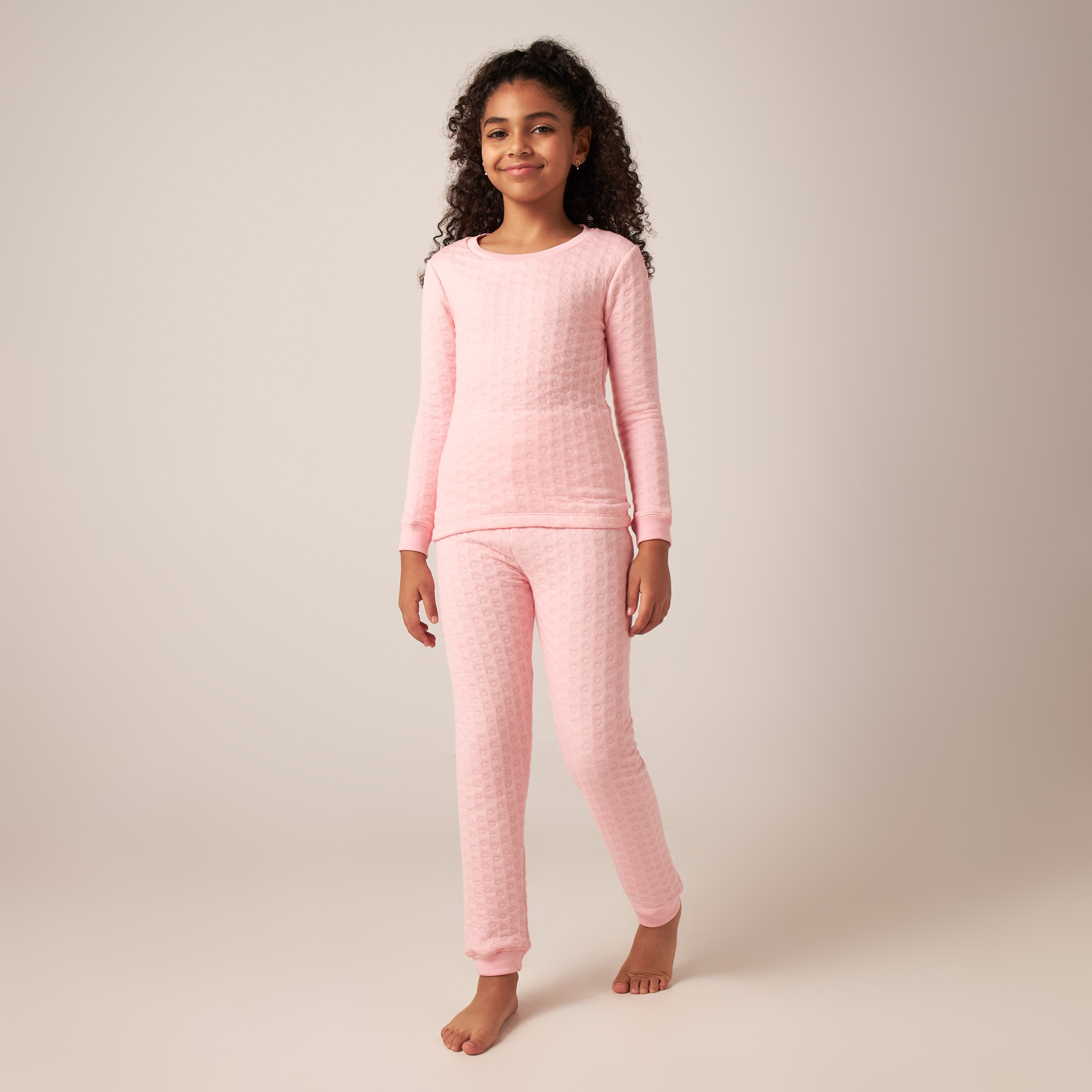 طقم حراري بارز الملمس من جونيورز-girls-clothing-winterwear-thermalsets-image-7