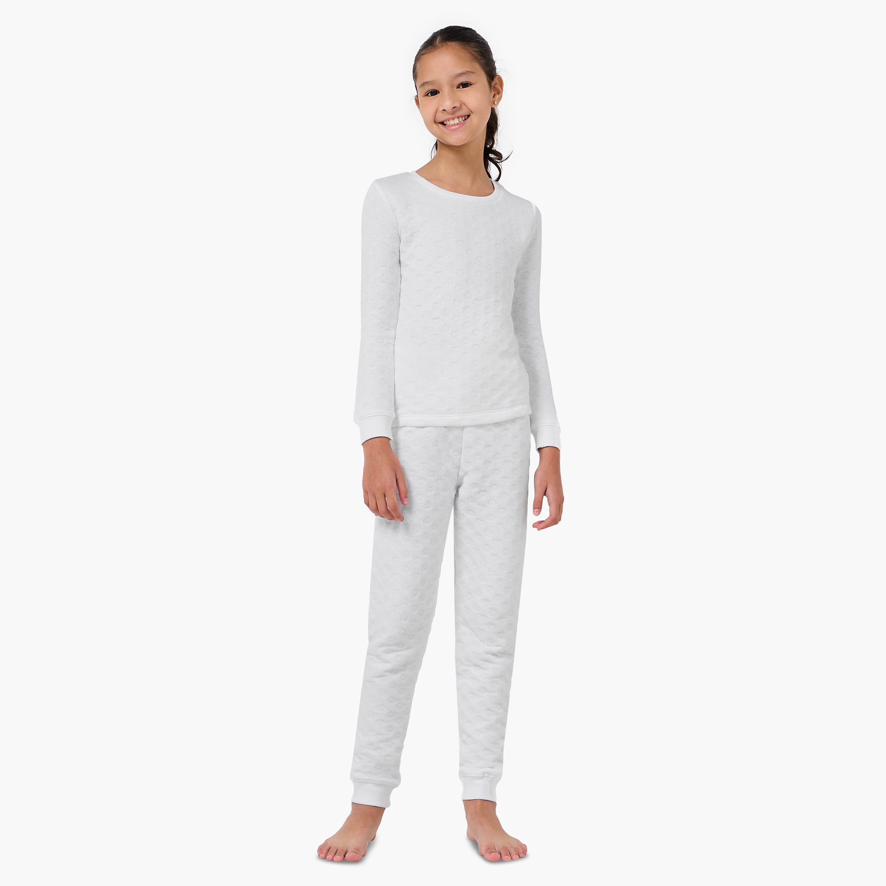 طقم حراري بارز الملمس من جونيورز-girls-clothing-winterwear-thermalsets-image-1
