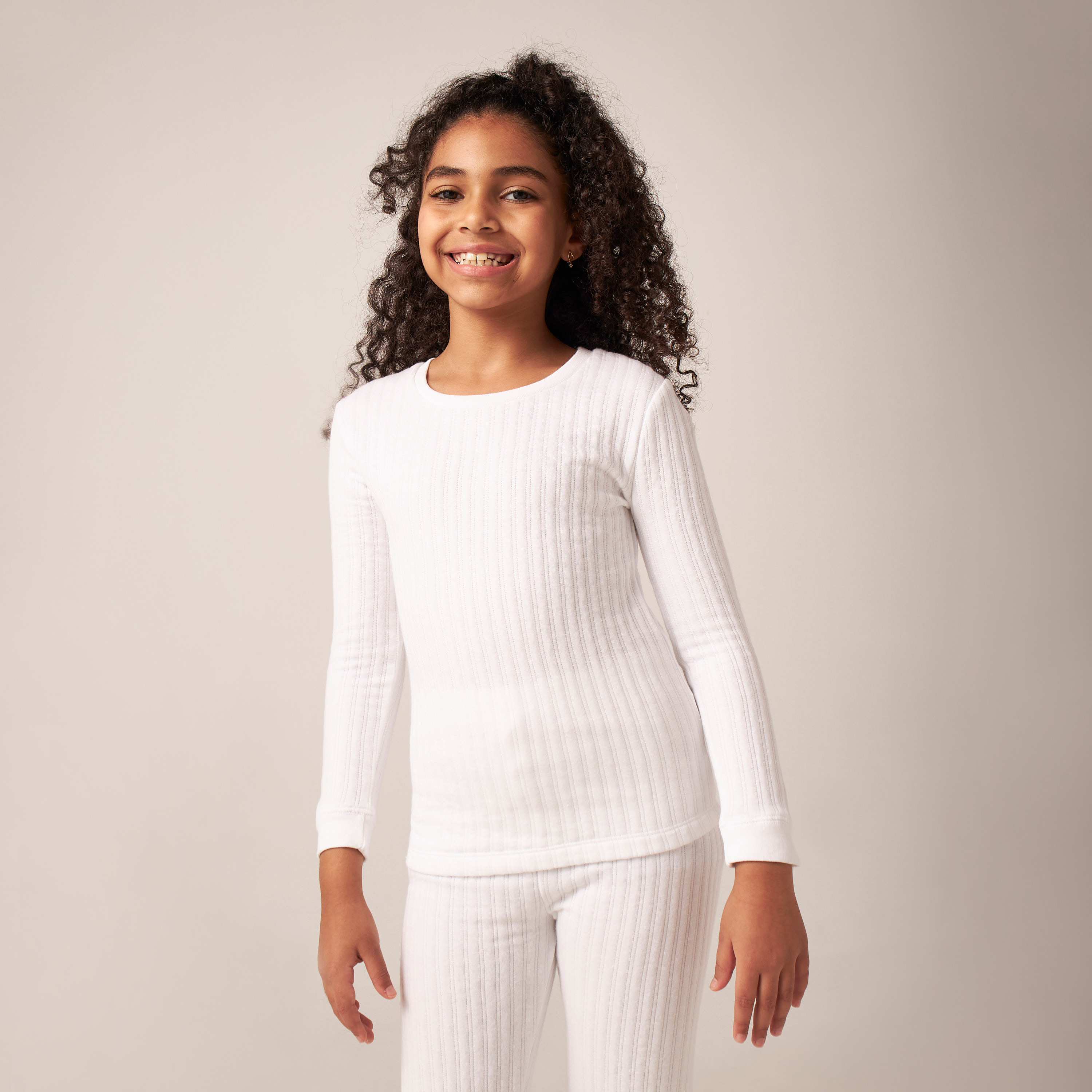 Juniors Textured Thermal Top and Pants Set-girls-clothing-winterwear-thermalsets-image-2