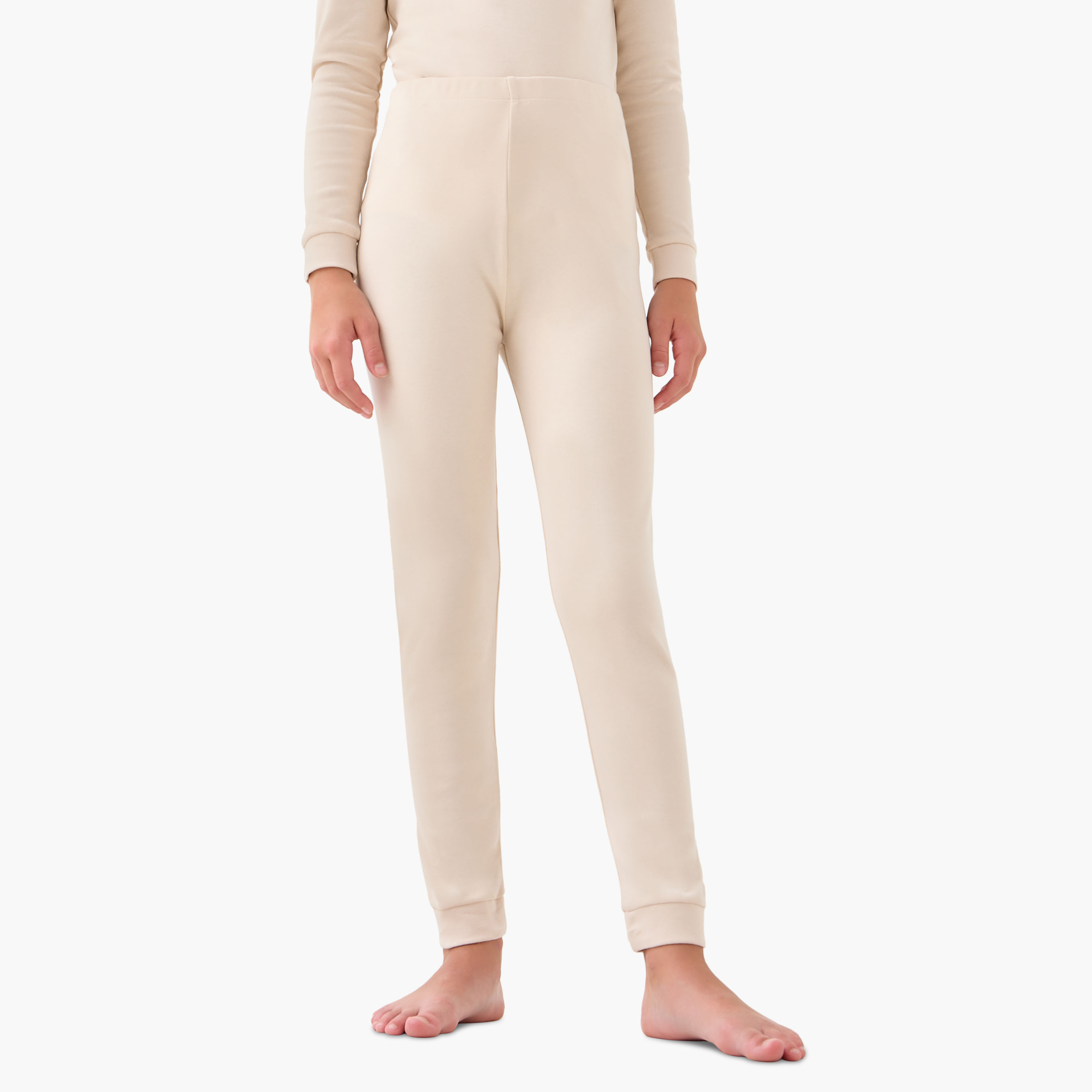 Juniors Solid Thermal T-shirt and Pyjama Set-girls-clothing-winterwear-thermalsets-image-3