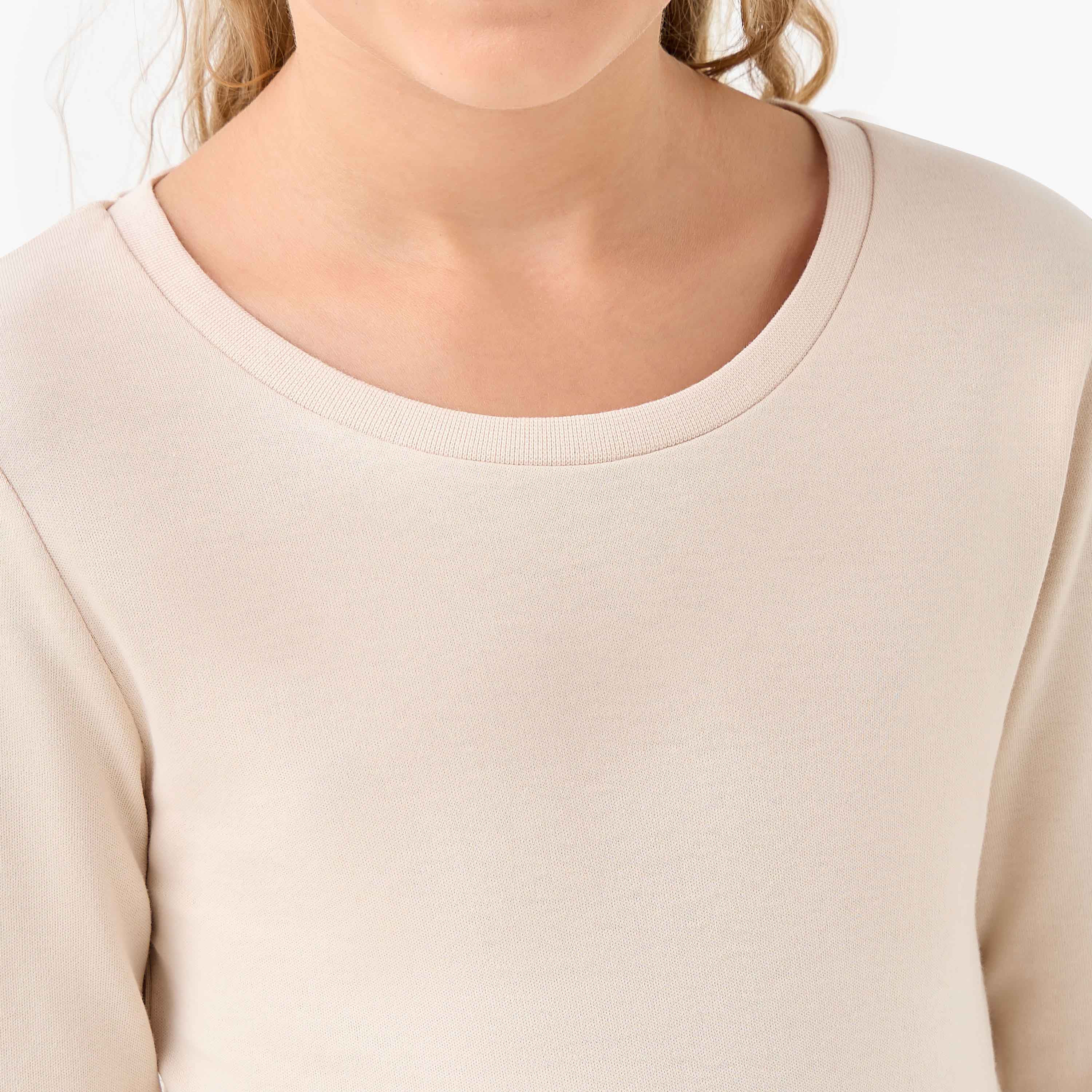 Juniors Solid Thermal T-shirt and Pyjama Set-girls-clothing-winterwear-thermalsets-image-5