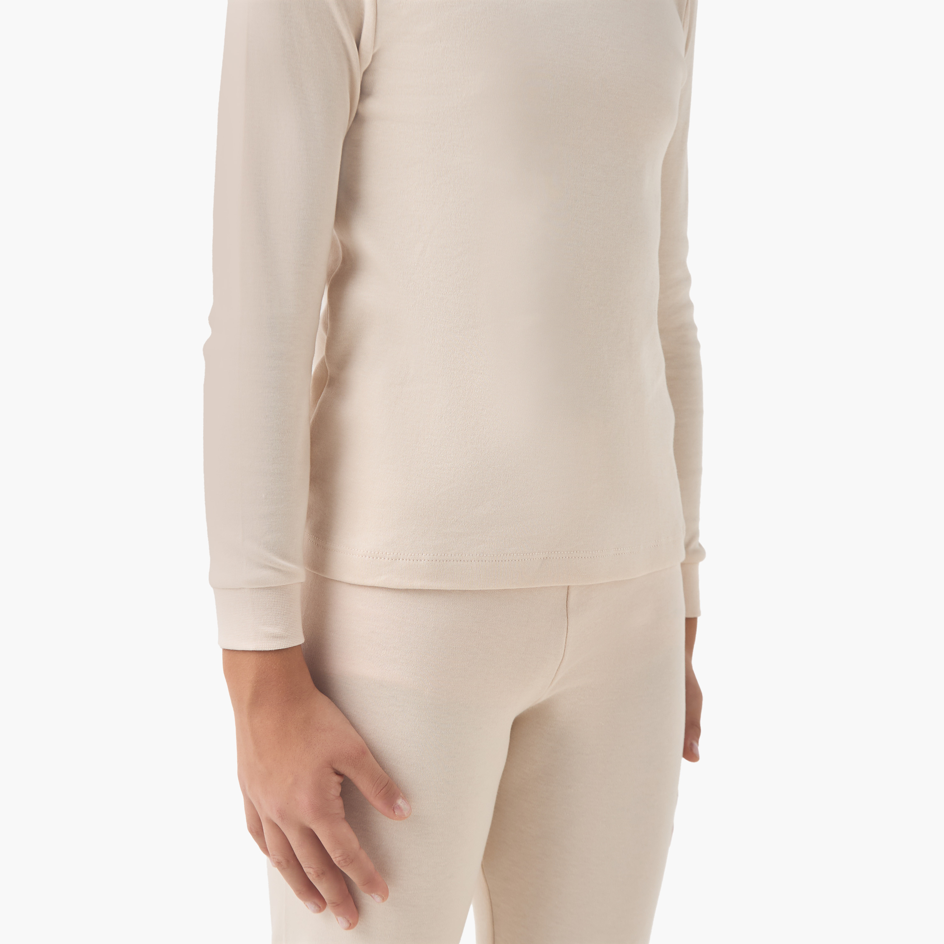 طقم بنطلون ليقنز وبلوزة سادة حرارية عالي الرقبة من جونيورز-girls-clothing-winterwear-thermalsets-image-5