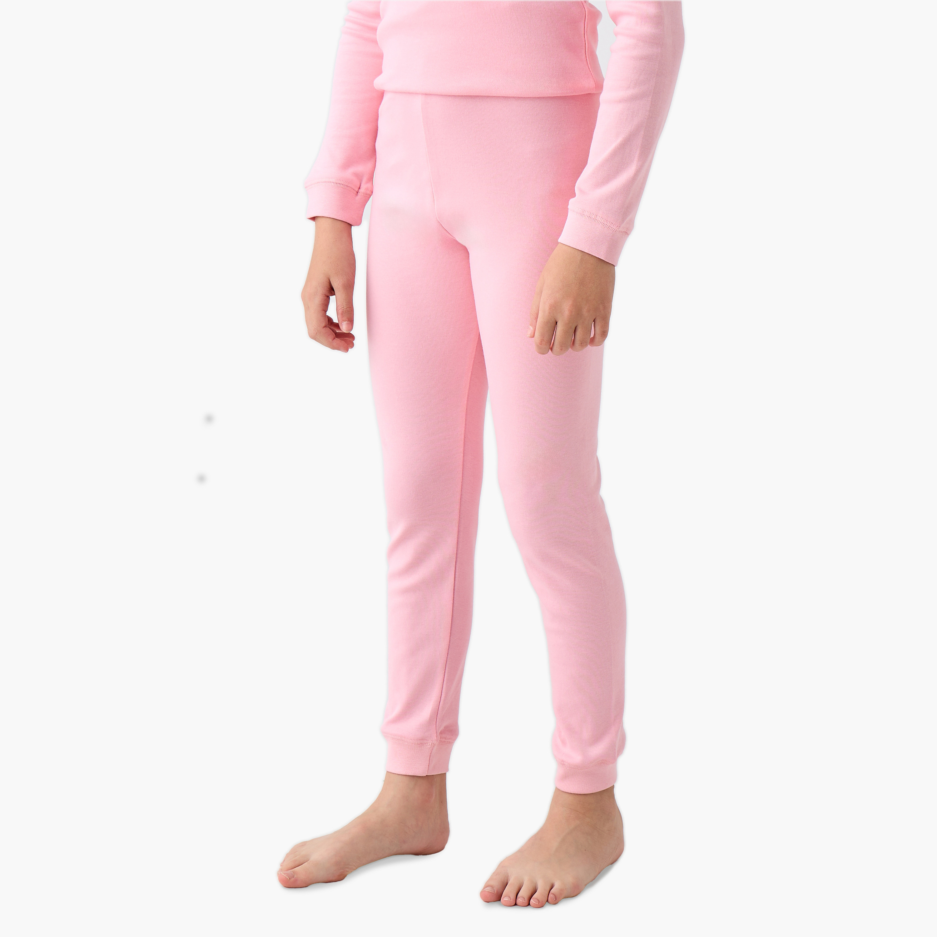 Juniors Solid High Neck Thermal Top and Leggings Set-girls-clothing-winterwear-thermalsets-image-3