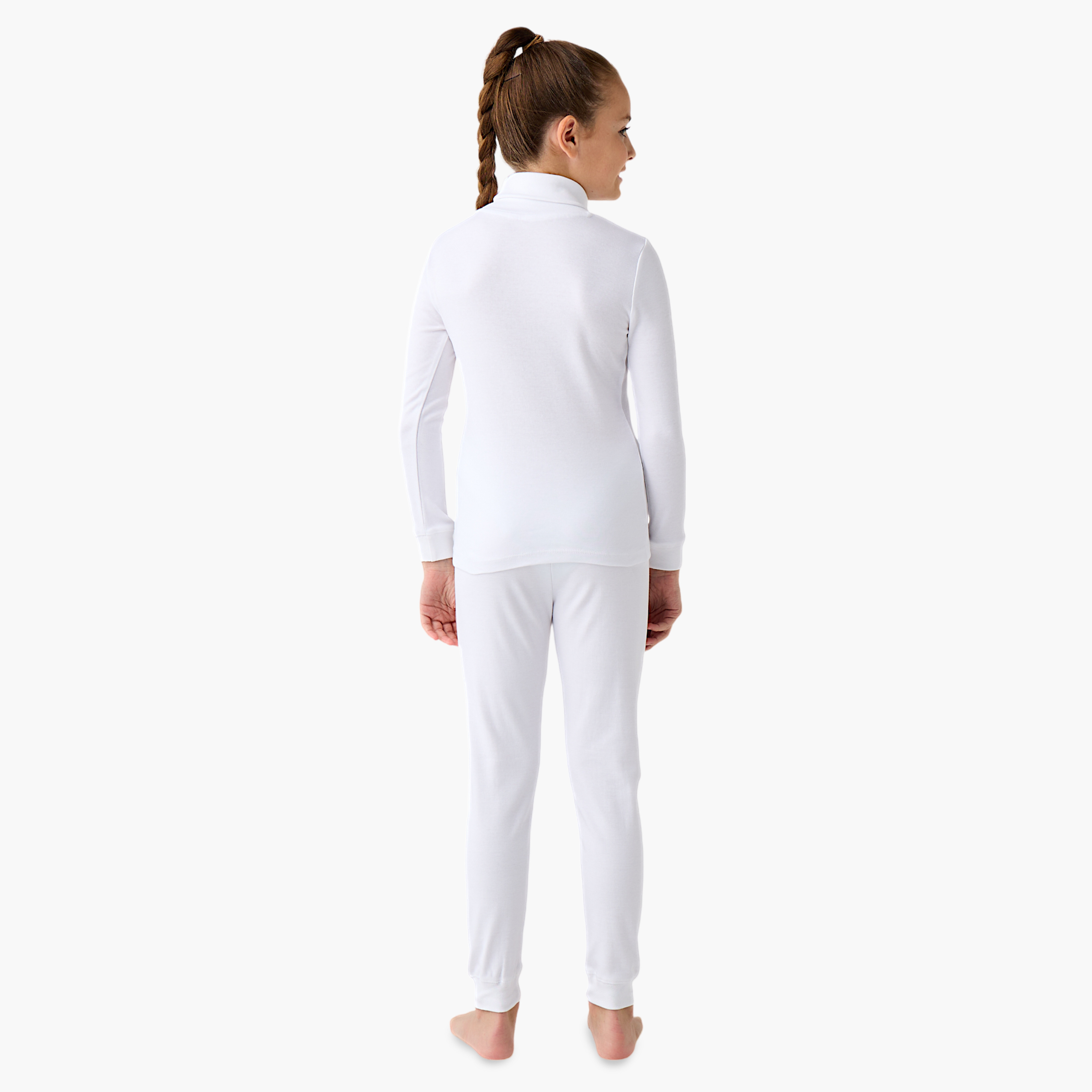Juniors Solid High Neck Thermal Top and Leggings Set-girls-clothing-winterwear-thermalsets-image-4