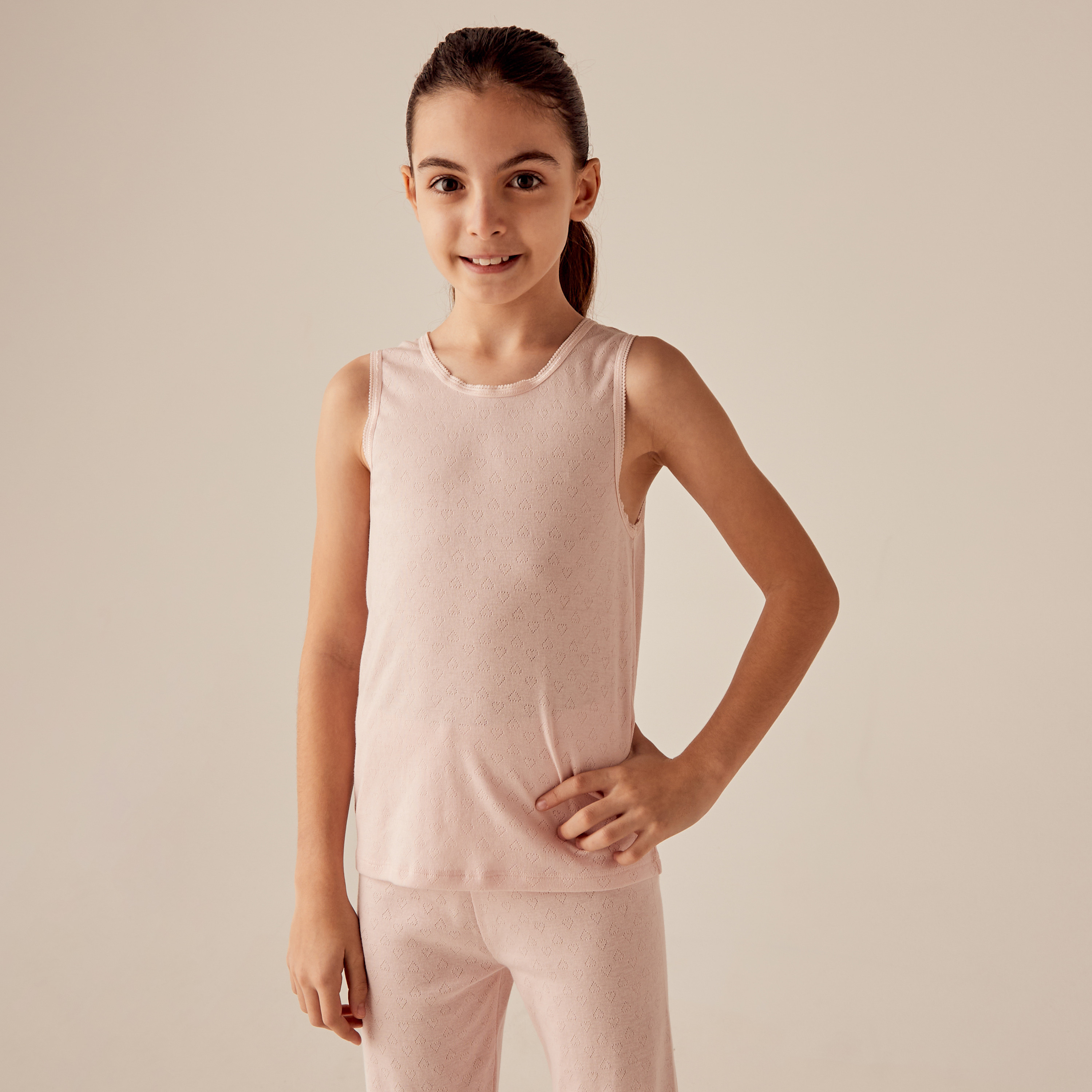 فيست حراري دون أكمام بارز الملمس من جونيورز-girls-clothing-winterwear-thermalsets-image-2