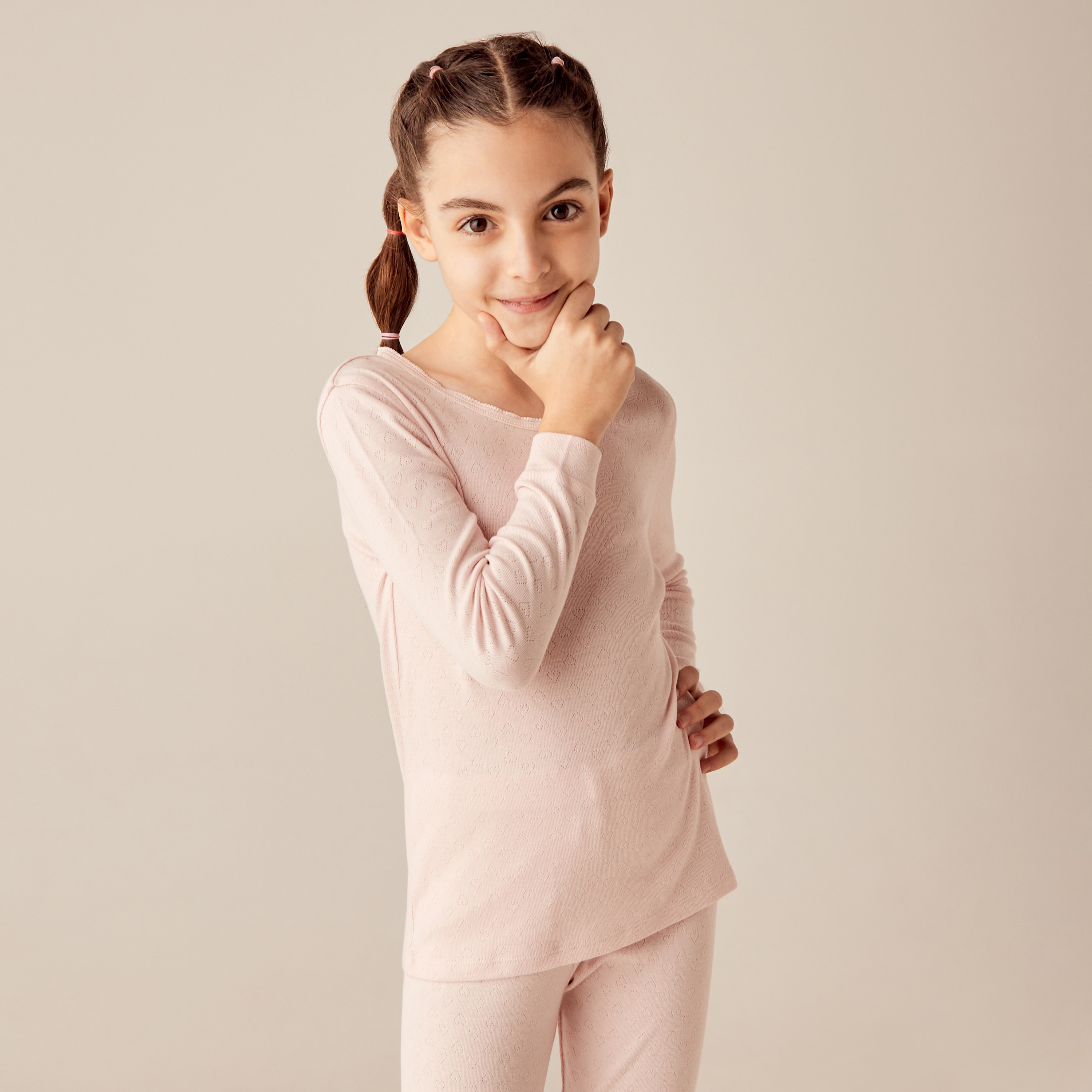طقم حراري بارز الملمس من جونيورز-girls-clothing-winterwear-thermalsets-image-2