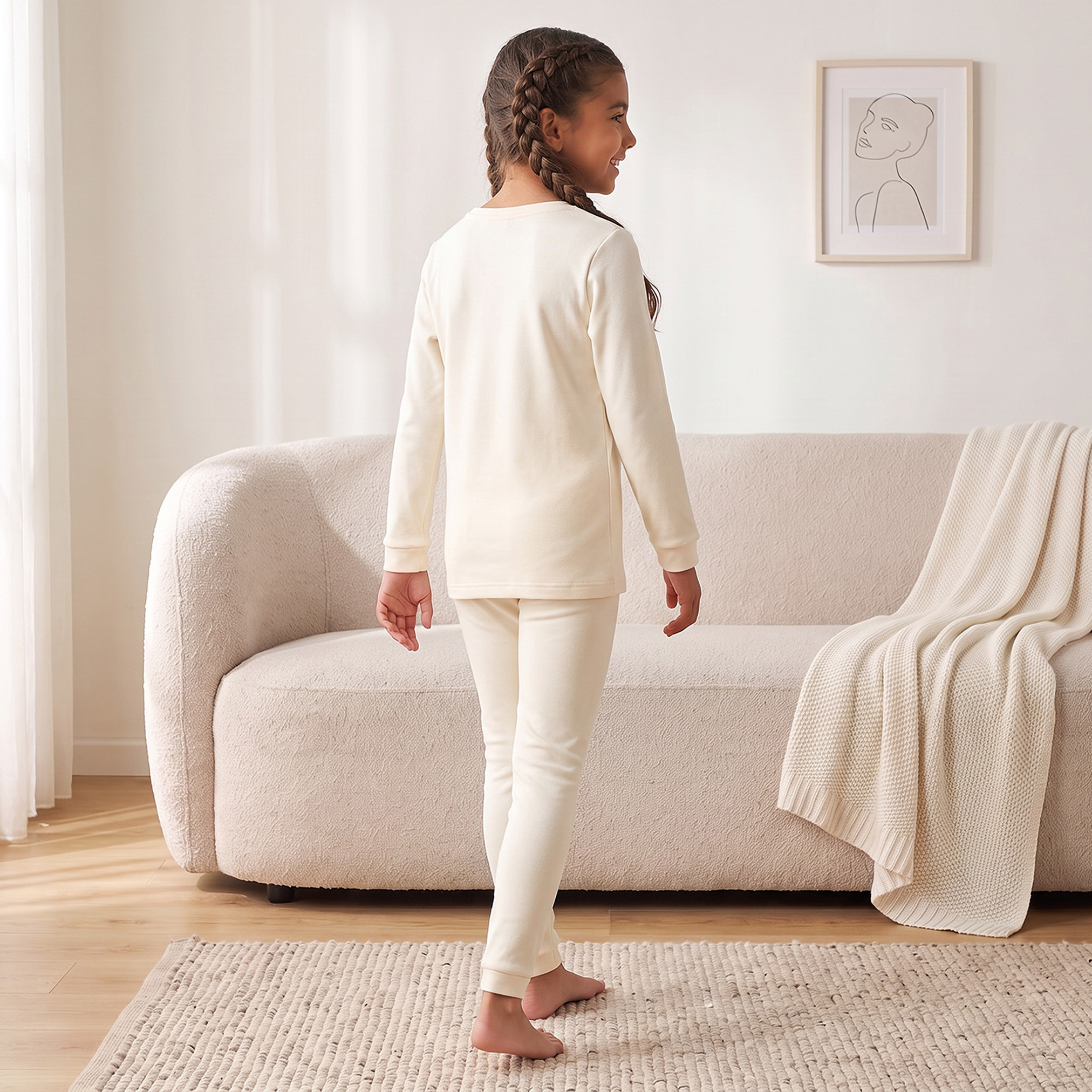 بنطلون حراري بحواف مطاطية من جونيورز - طقم من قطعتين-girls-clothing-winterwear-thermalsets-image-4