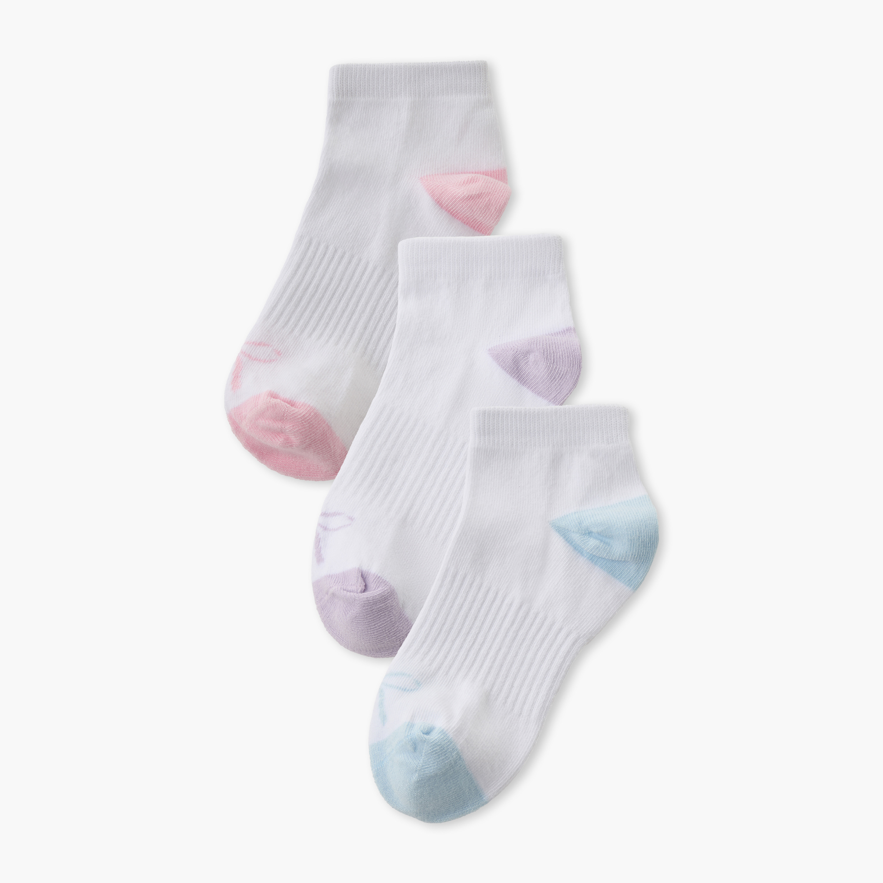 طقم جوارب 3 أزواج بطول الكاحل للبنات من جونيورز-girls-accessories-socks-image-1